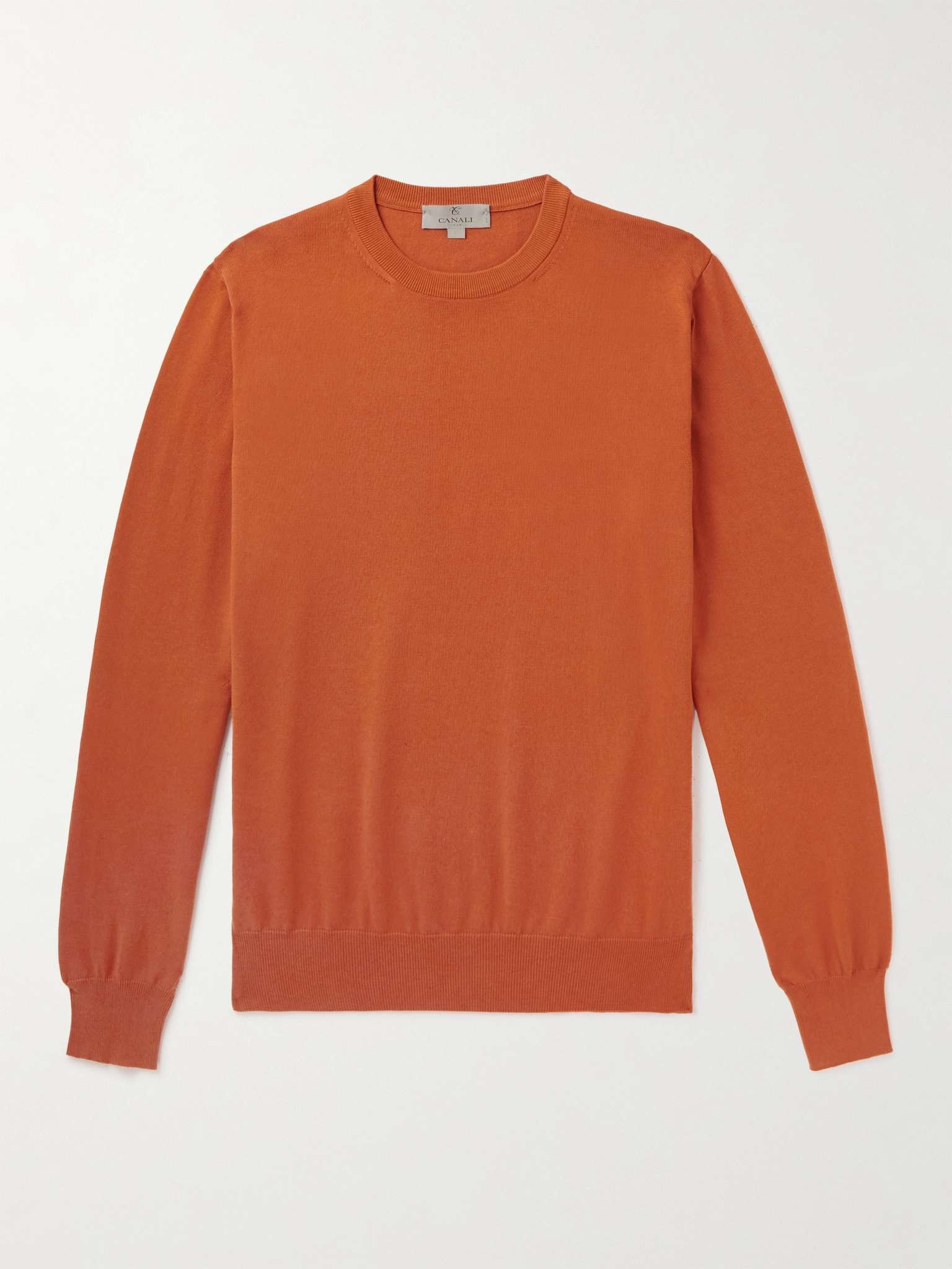 Slim-Fit Cotton Sweater - 1