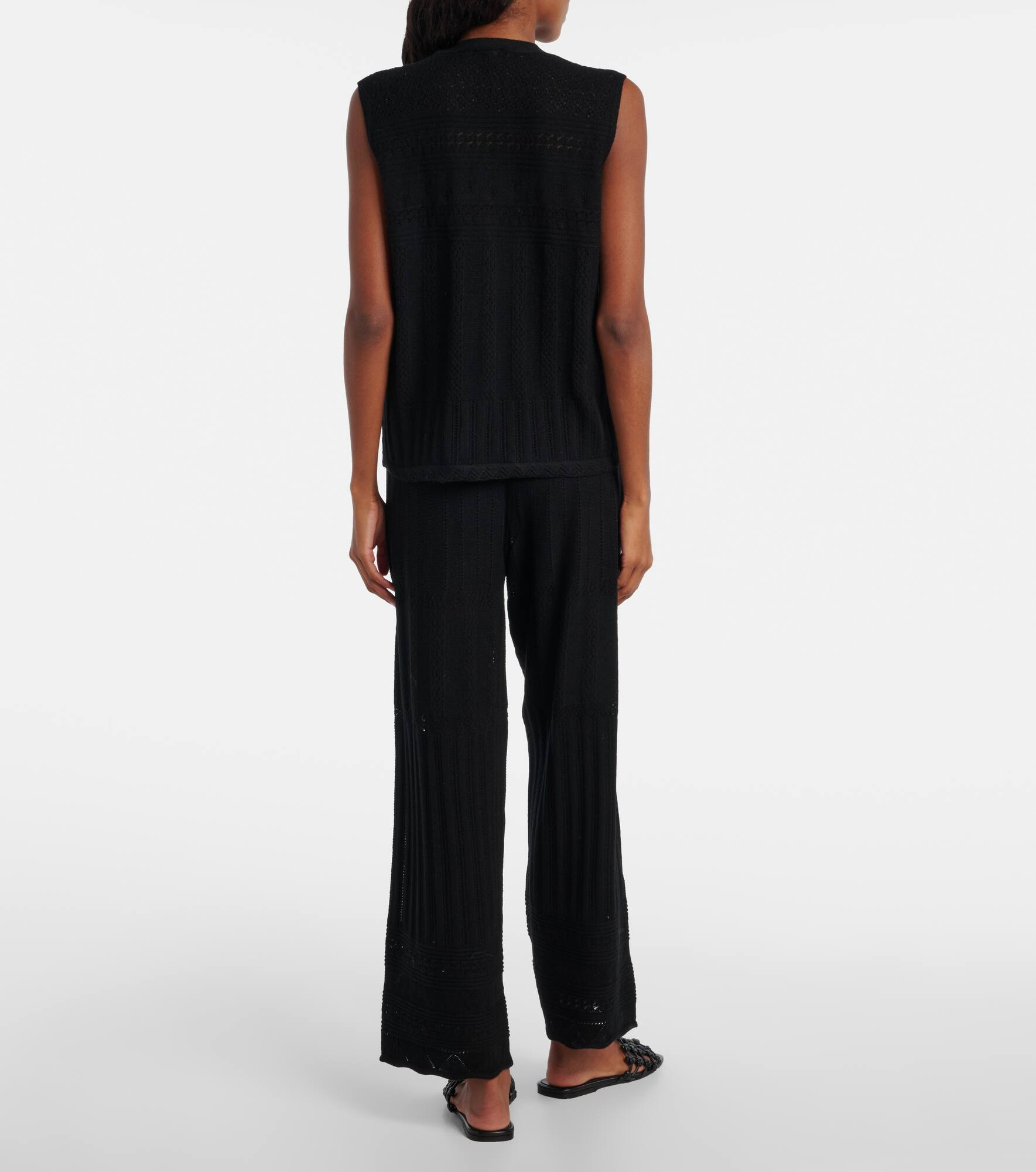 Mixte pointelle wool and cashmere sweater vest - 3
