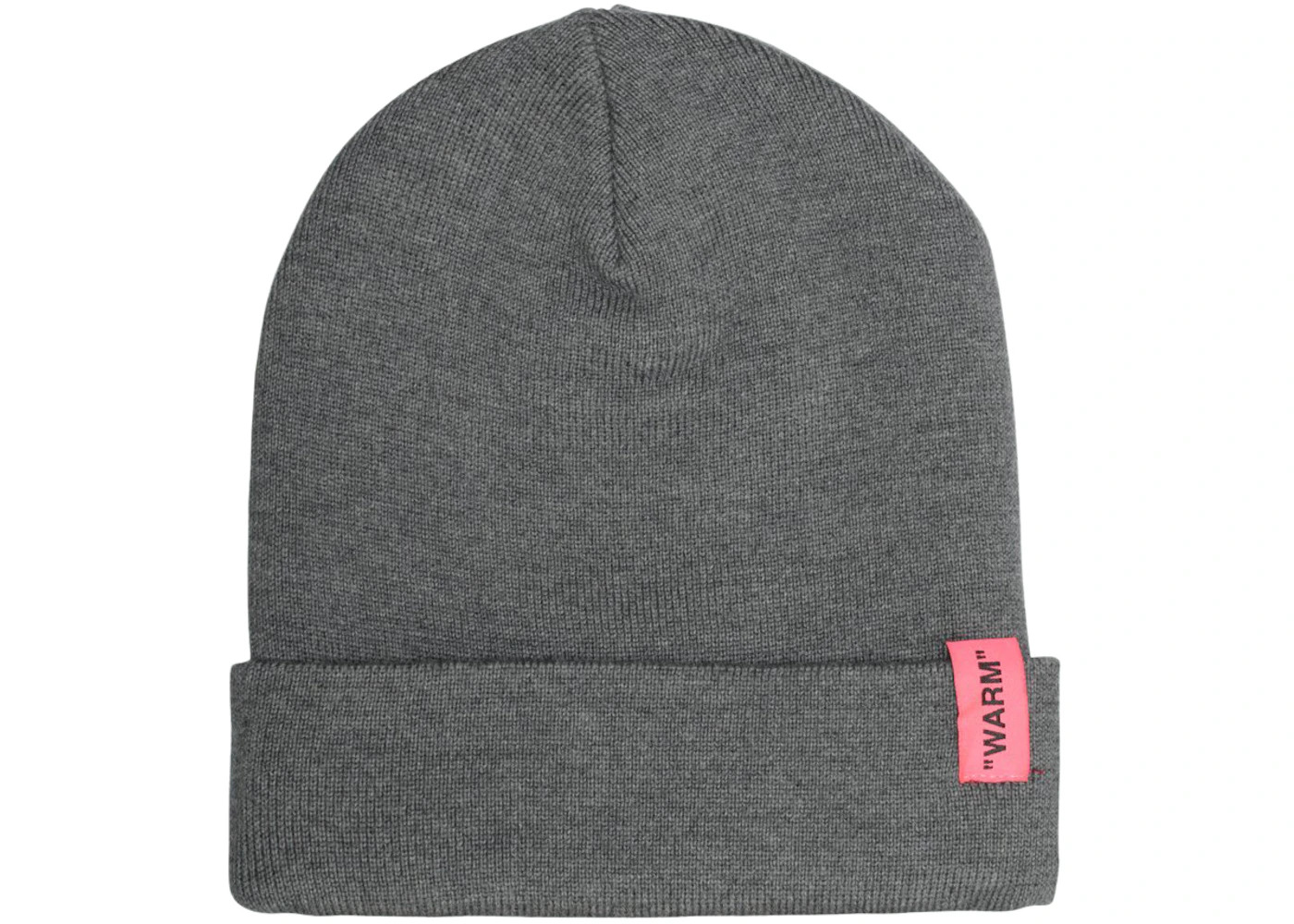 OFF-WHITE Logo Embroidered Beanie Medium Grey/Fuchsia - 2