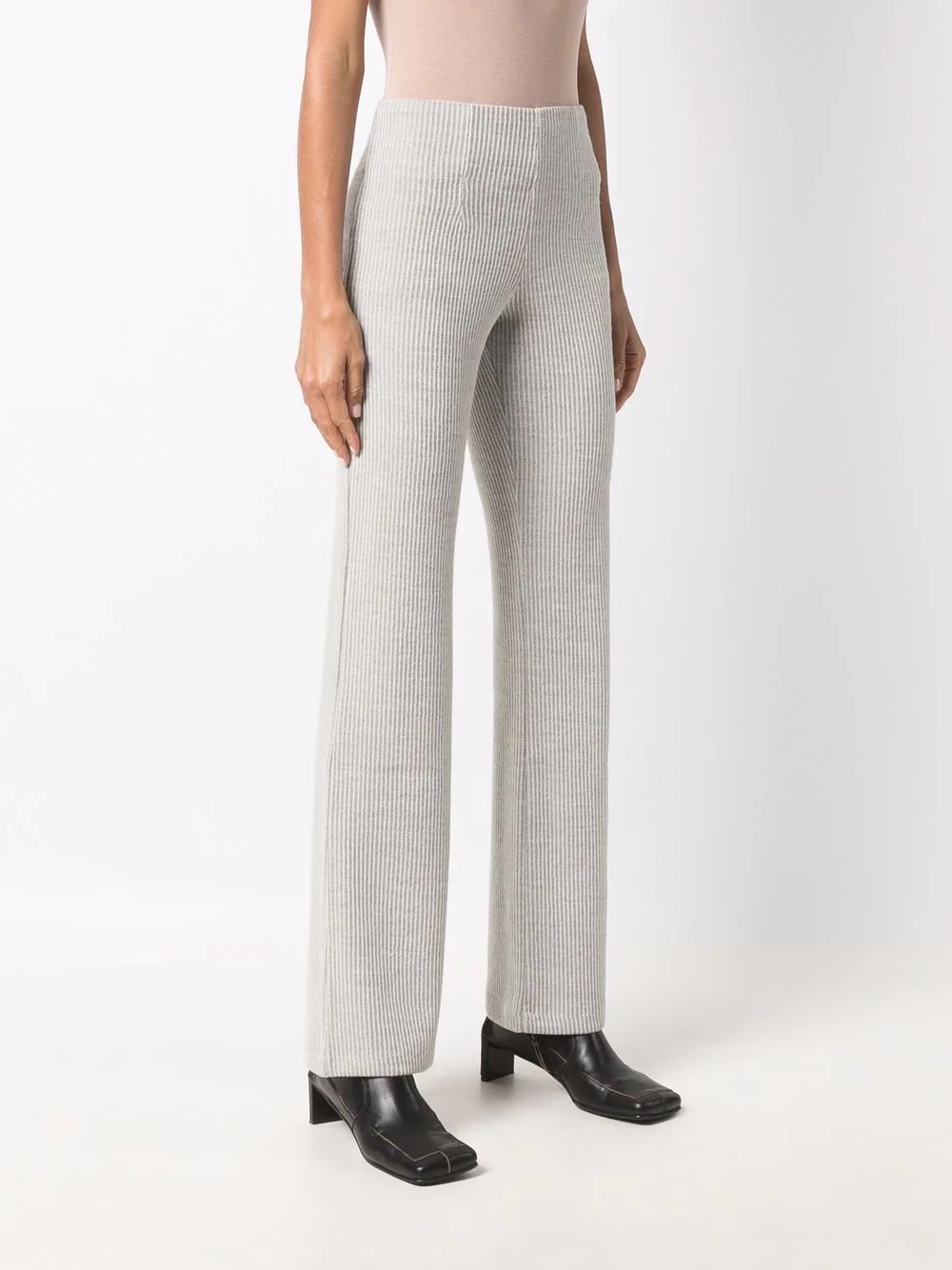 Draft ribbed flared trousers - 3