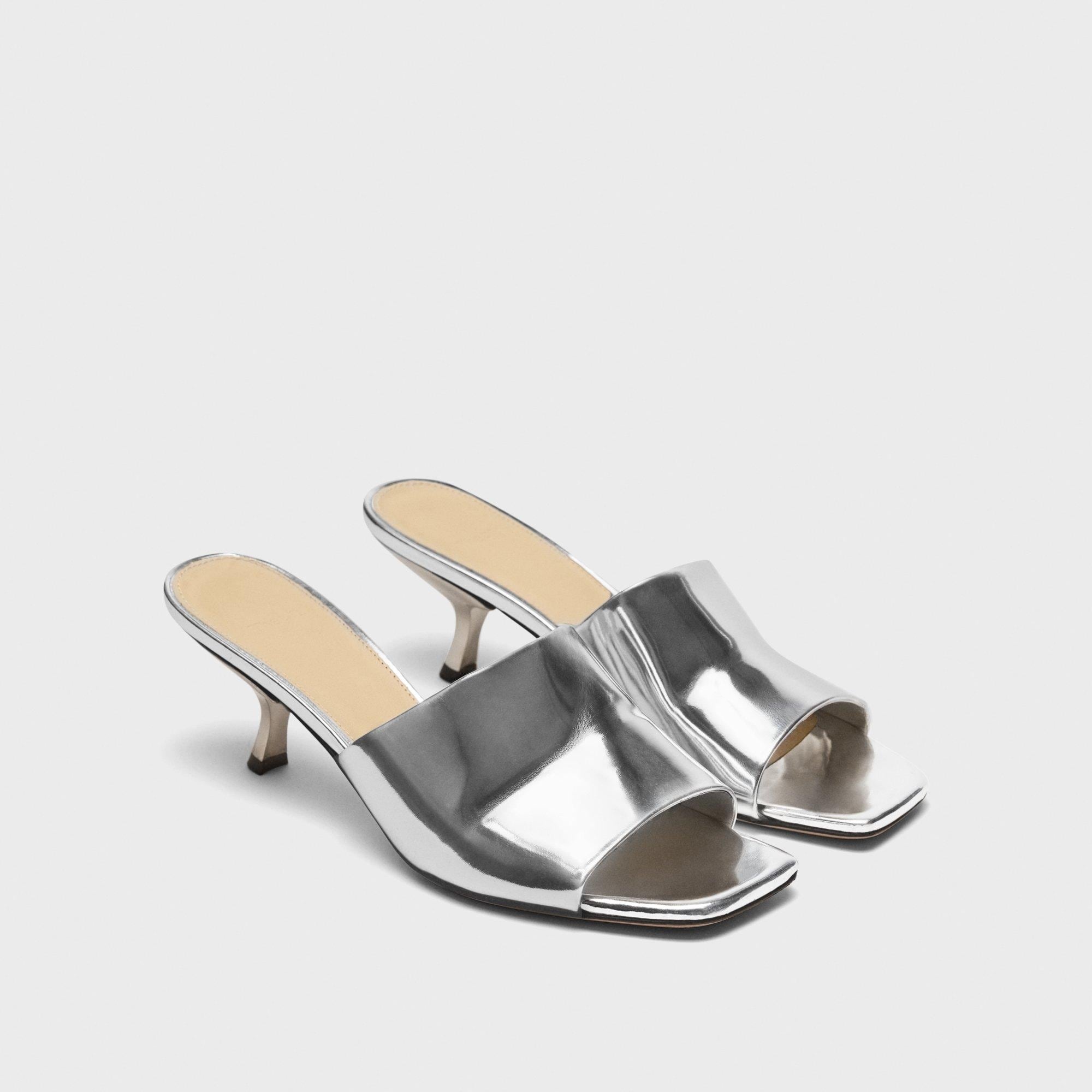 Mule Sandal in Metallic Leather - 5