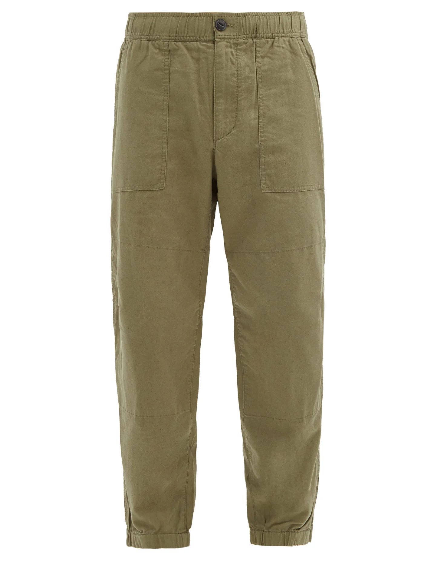 Zac elasticated-waist linen-blend trousers - 1