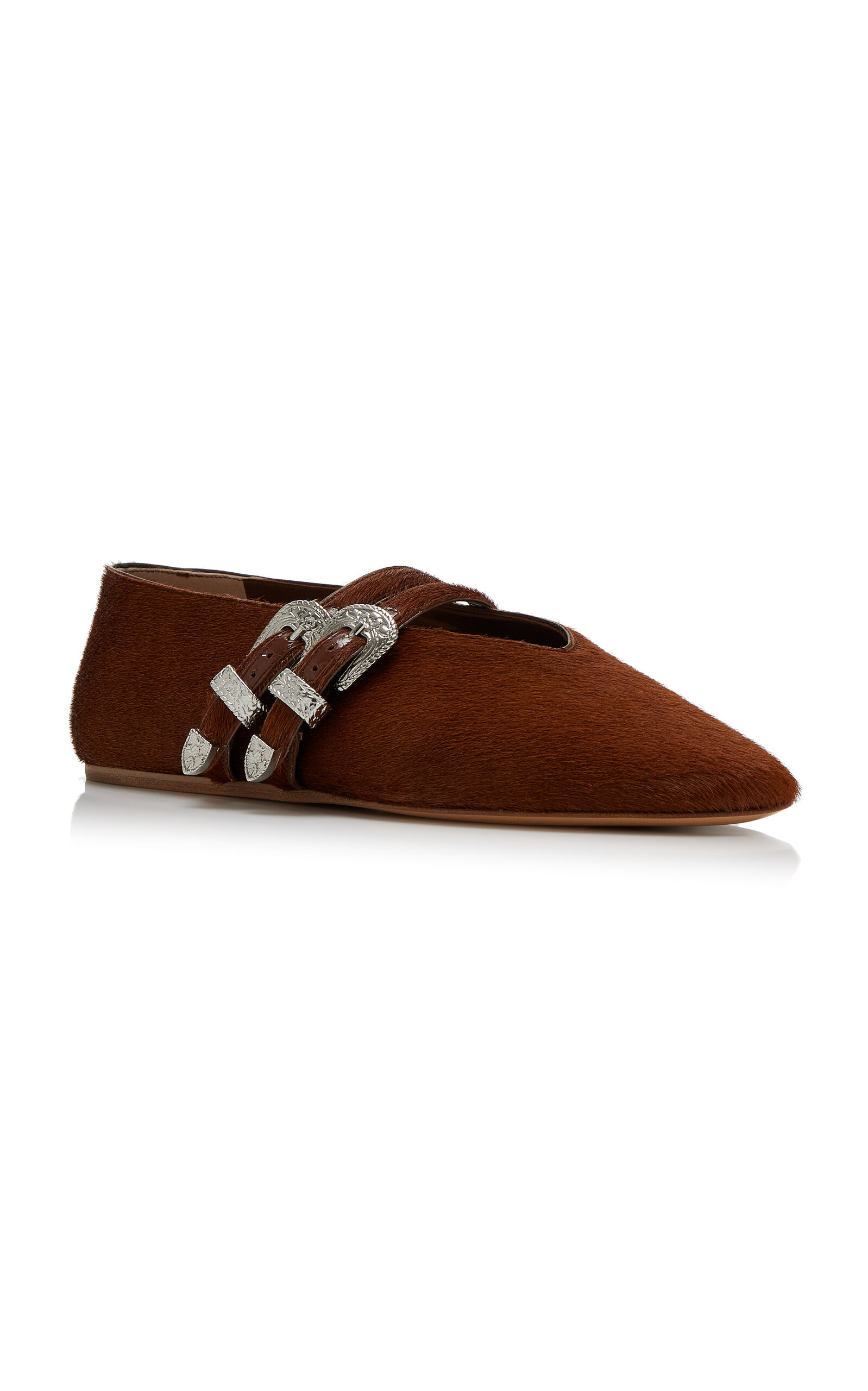 Claudia Calf Hair Ballet Flats brown - 4