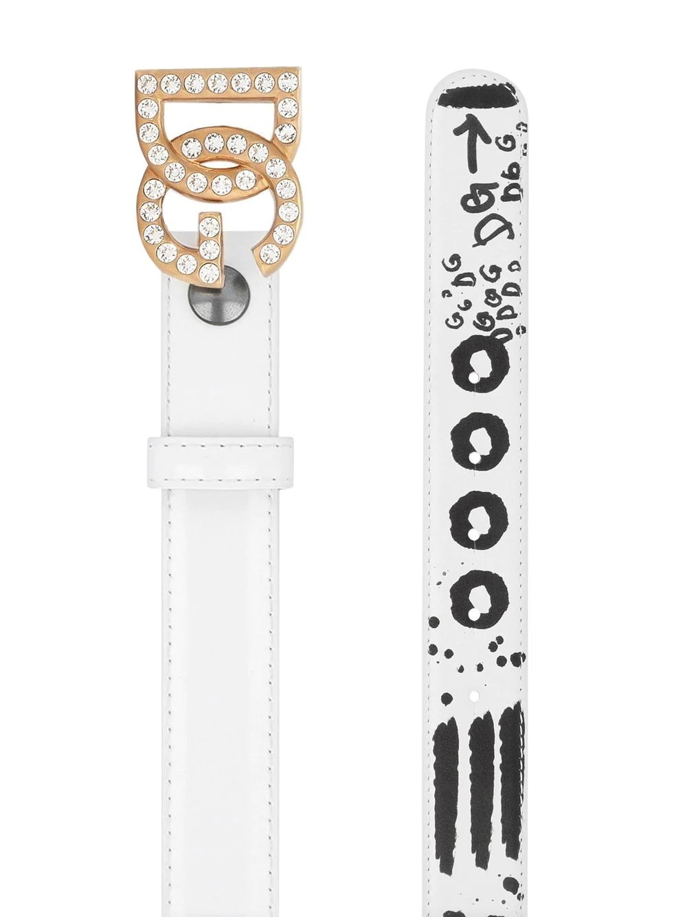 crystal logo-buckle belt - 2