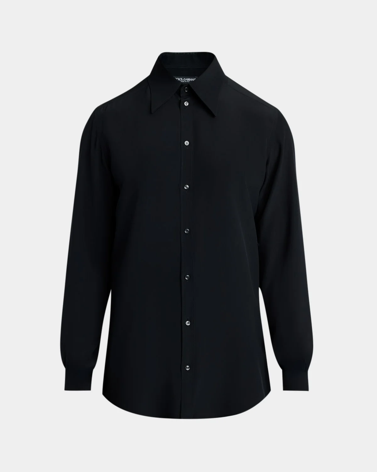 Men's Point-Collar Silk Button-Down Shirt - 1