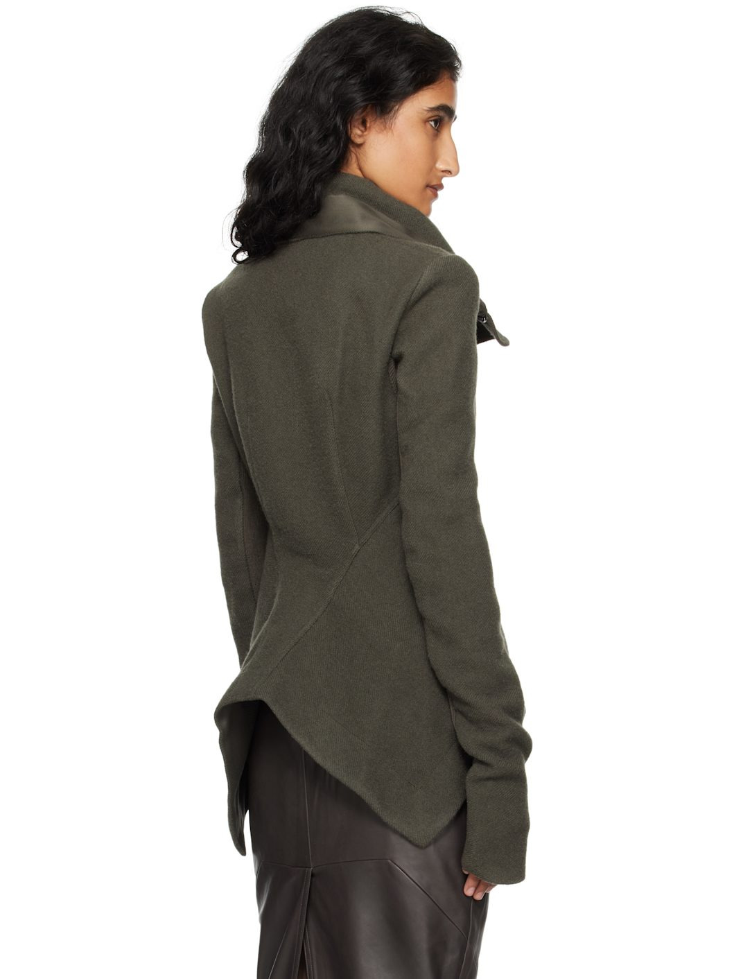 Khaki Concordians Zipped Naska Biker Jacket - 3