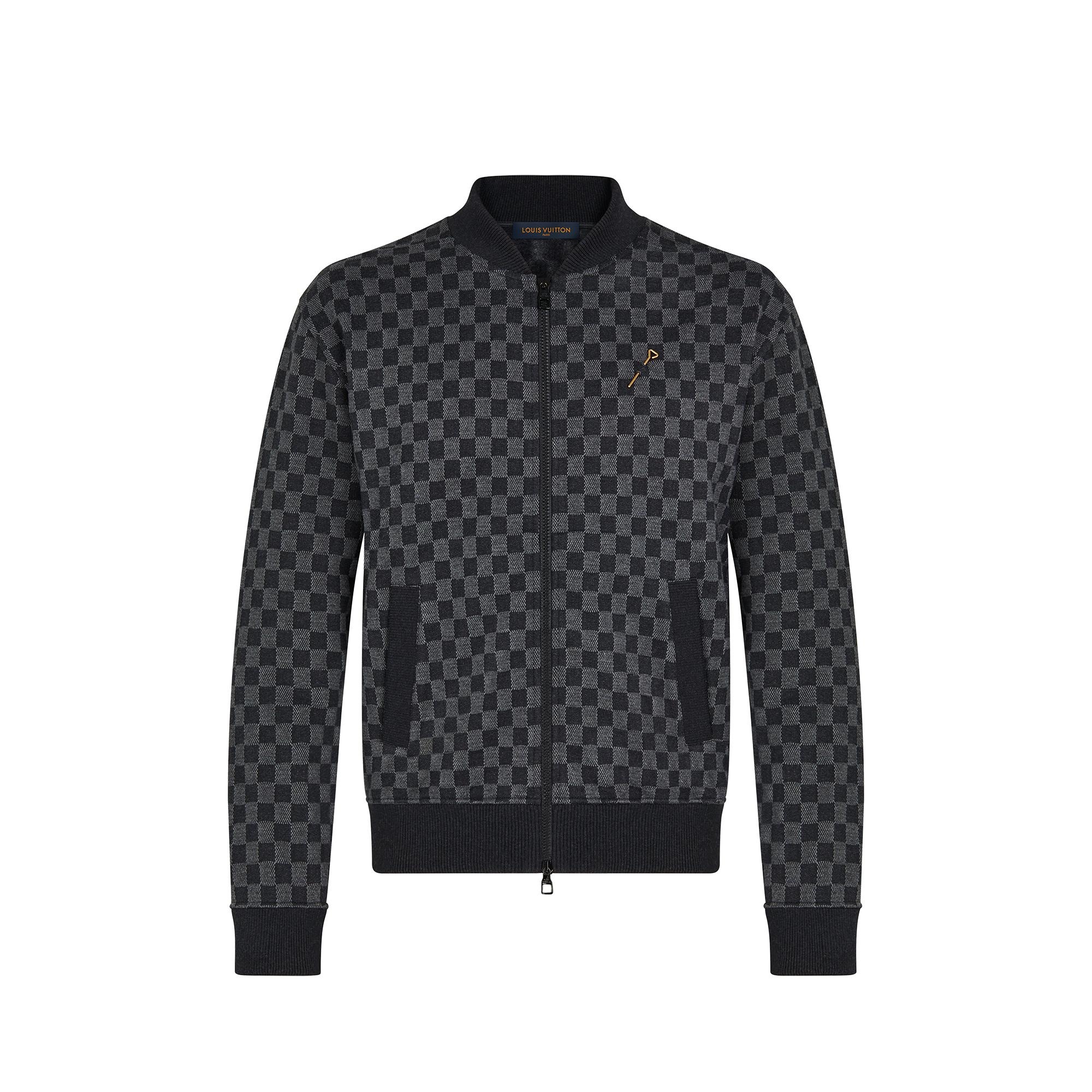 Damier Jacquard Zip-Through Bomber - 1