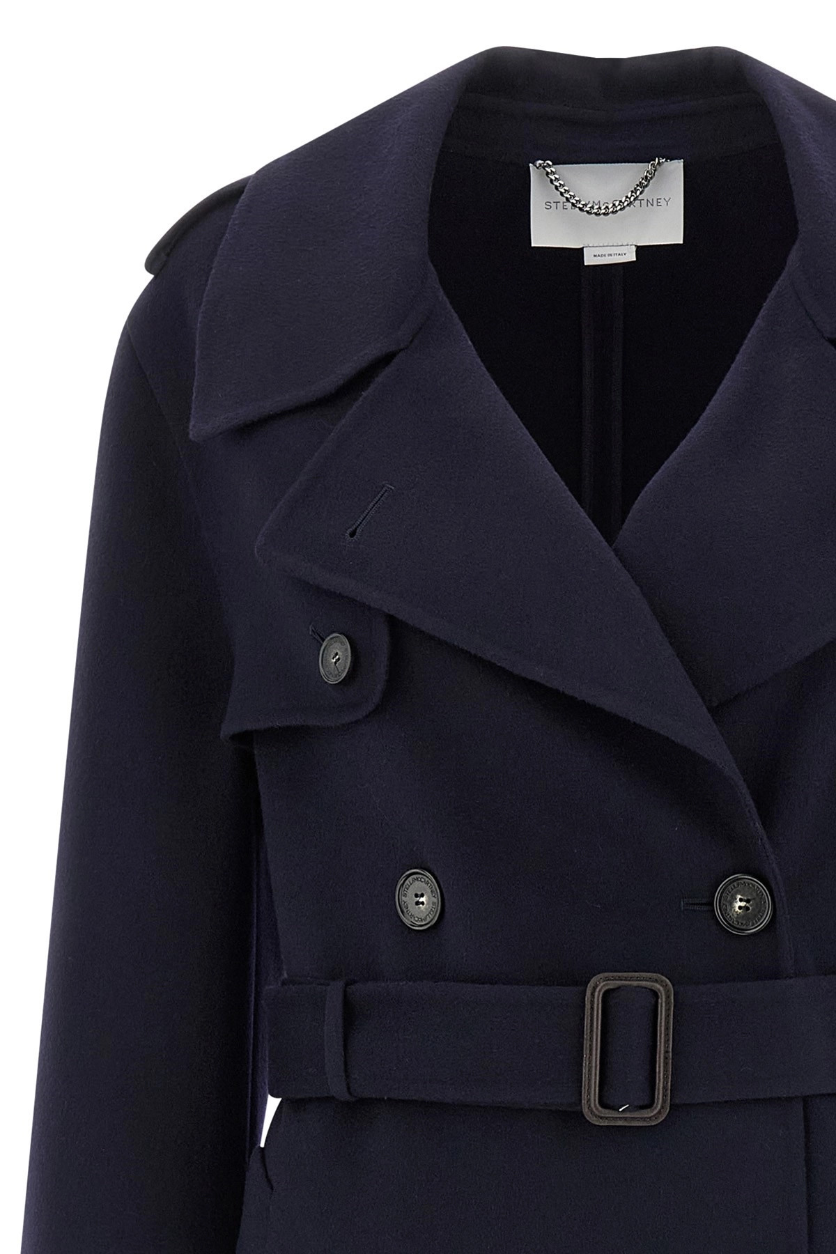 Double-breasted wool trench coat - 3