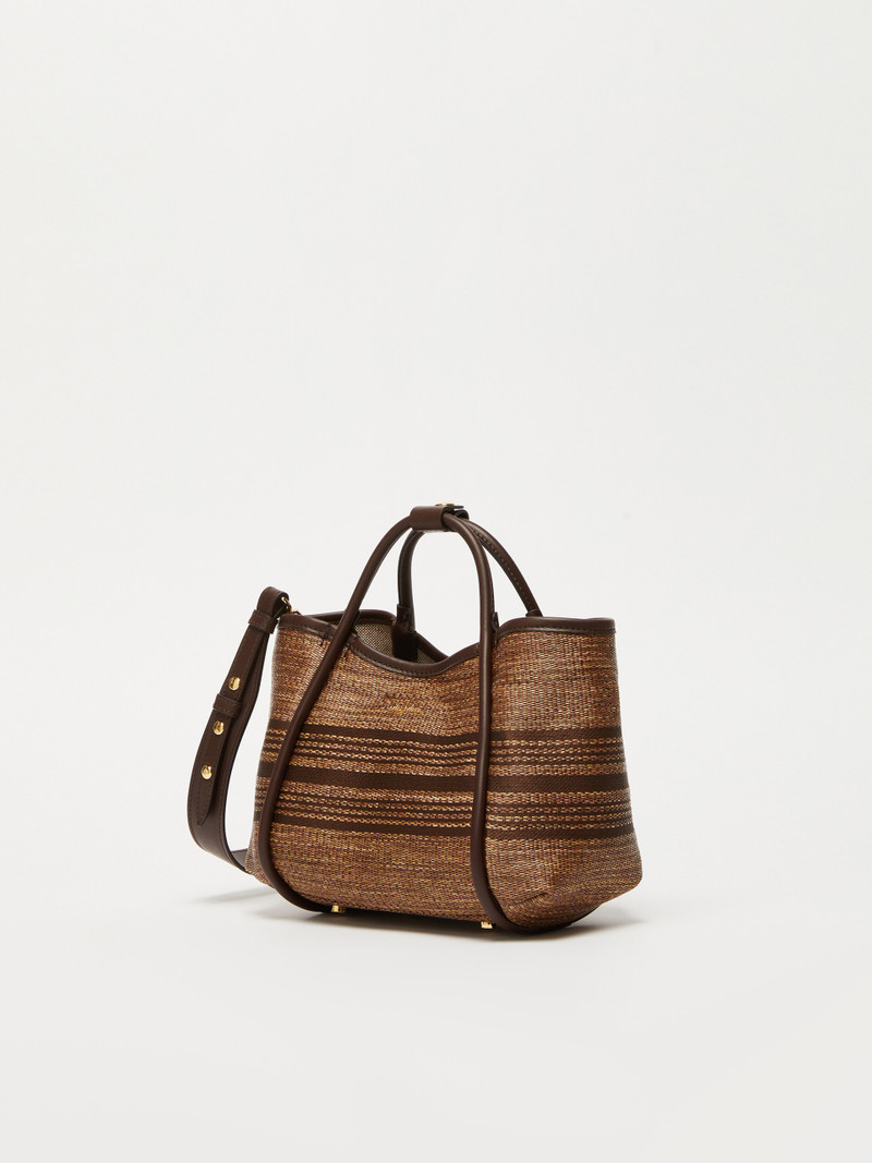 Max Mara MARINESTRIPEXS Jacquard raffia fabric extra-small Marine bag outlook