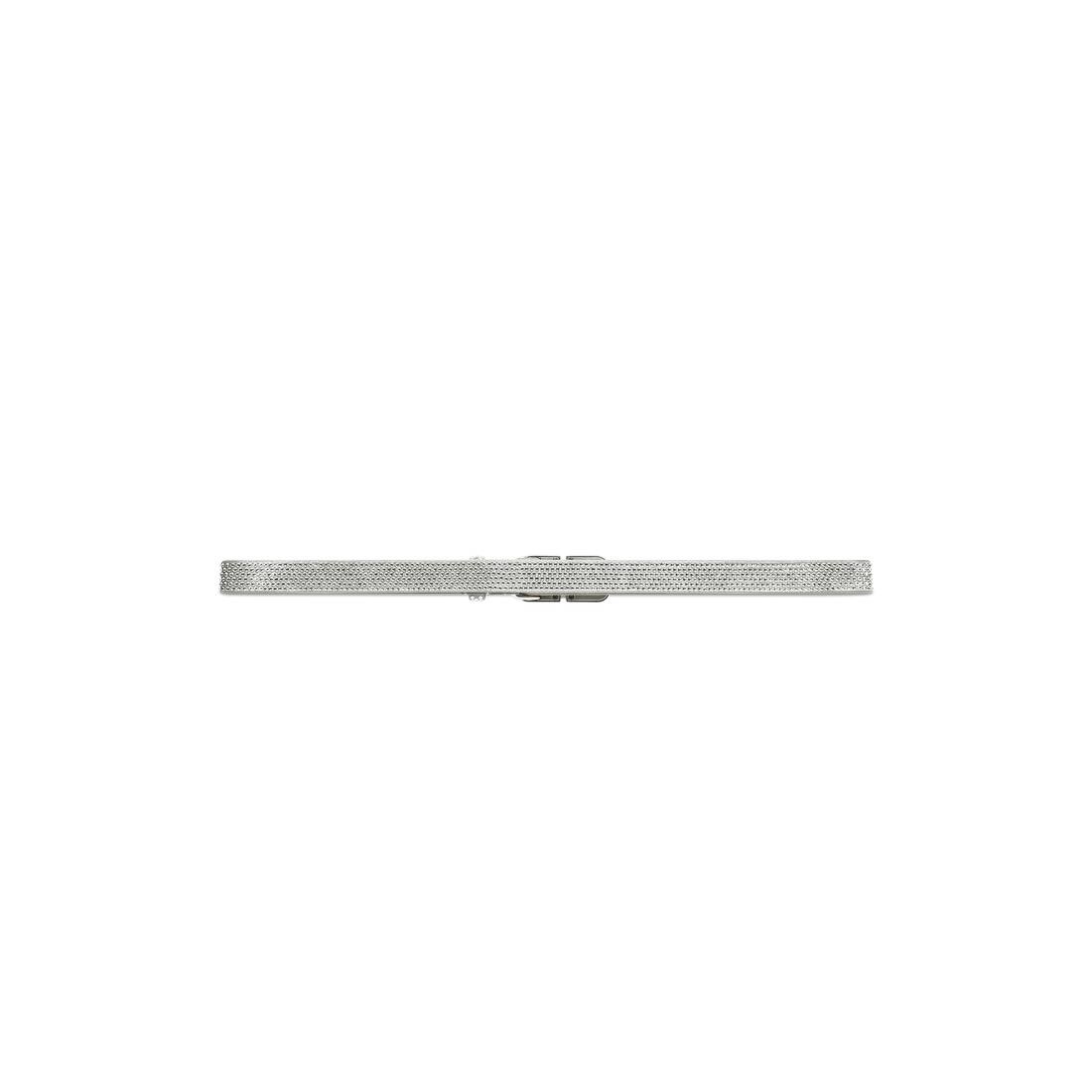Women's Bb Hourglass Thin Belt With Rhinestones in Grey - 4