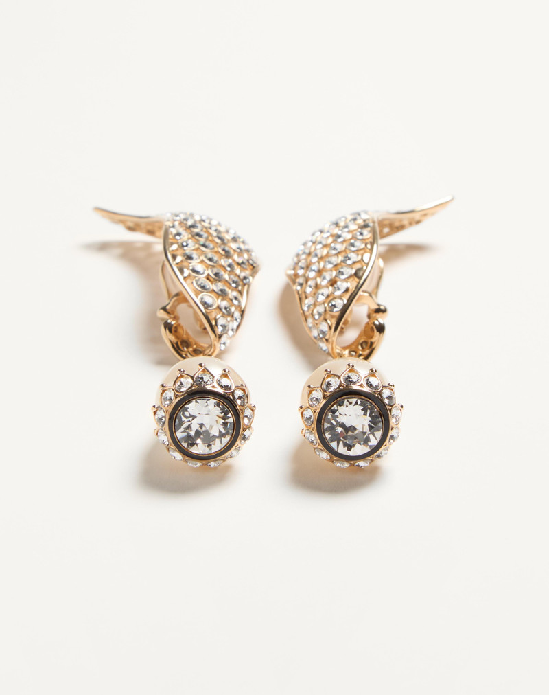 Valentino POETIQUES DES GOUTTES EARRINGS IN METAL, PEARL AND SWAROVSKI® CRYSTALS outlook