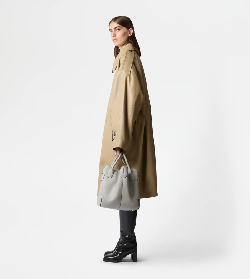 TOD'S DI BAG SWING IN LEATHER MEDIUM - GREY 10