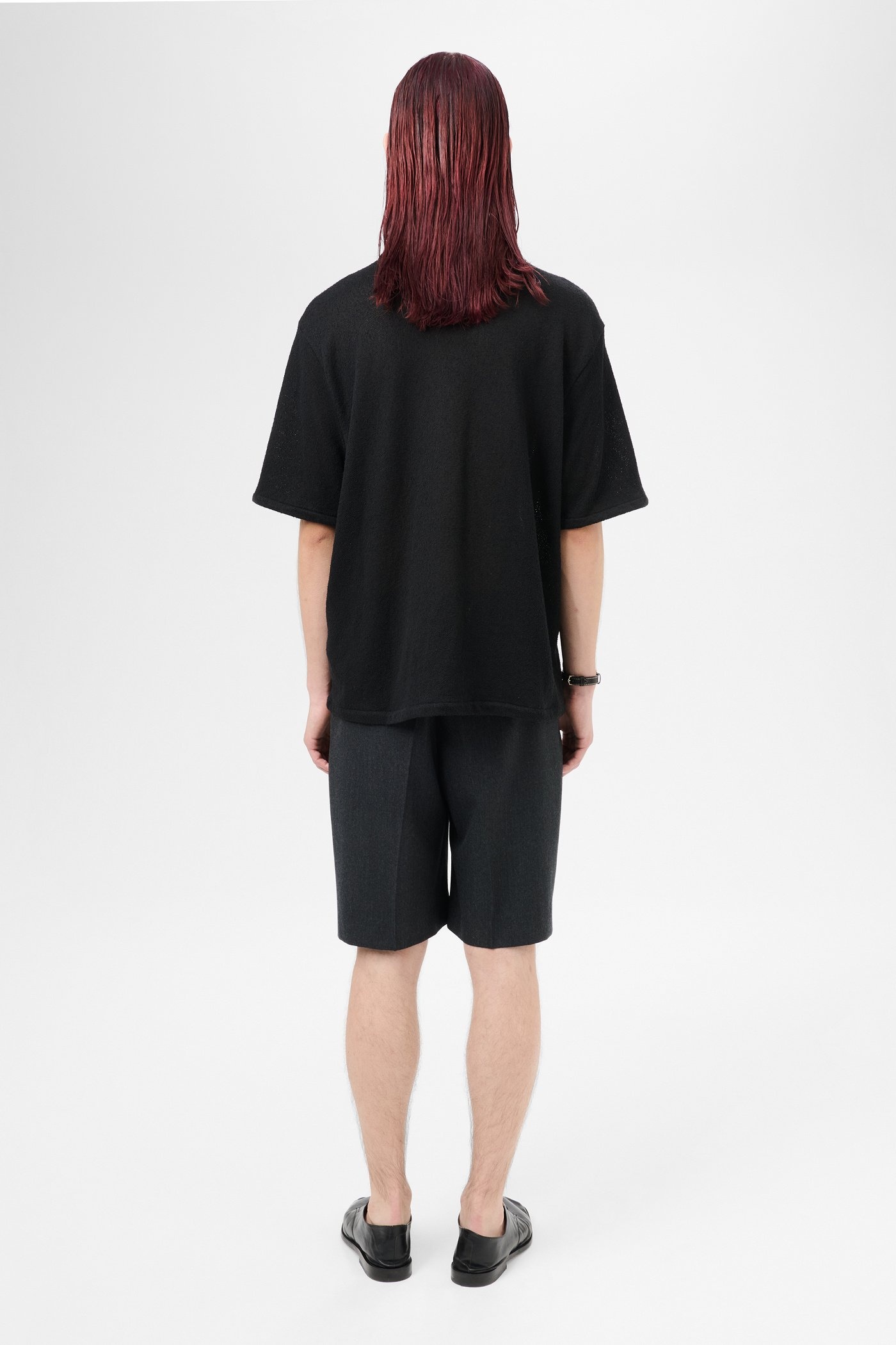 Box Shirt Shortsleeve Black Boucle - 6