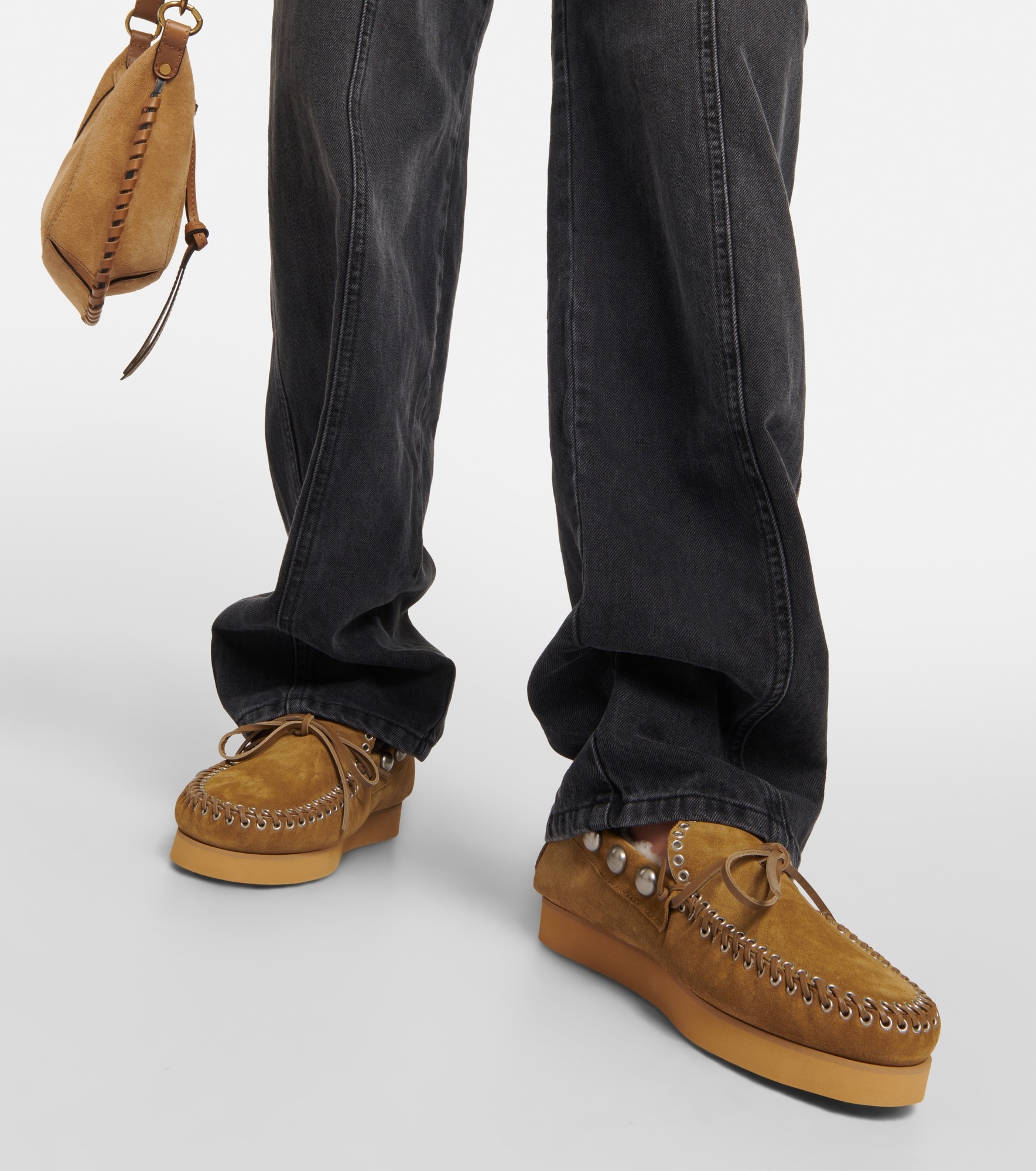 Forley shearling-lined suede moccasins - 4