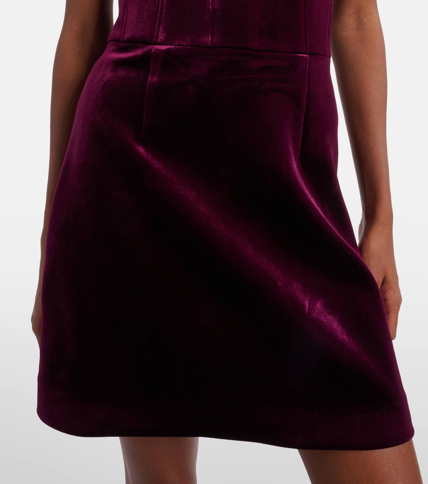 Floral-appliqué velvet minidress - 5