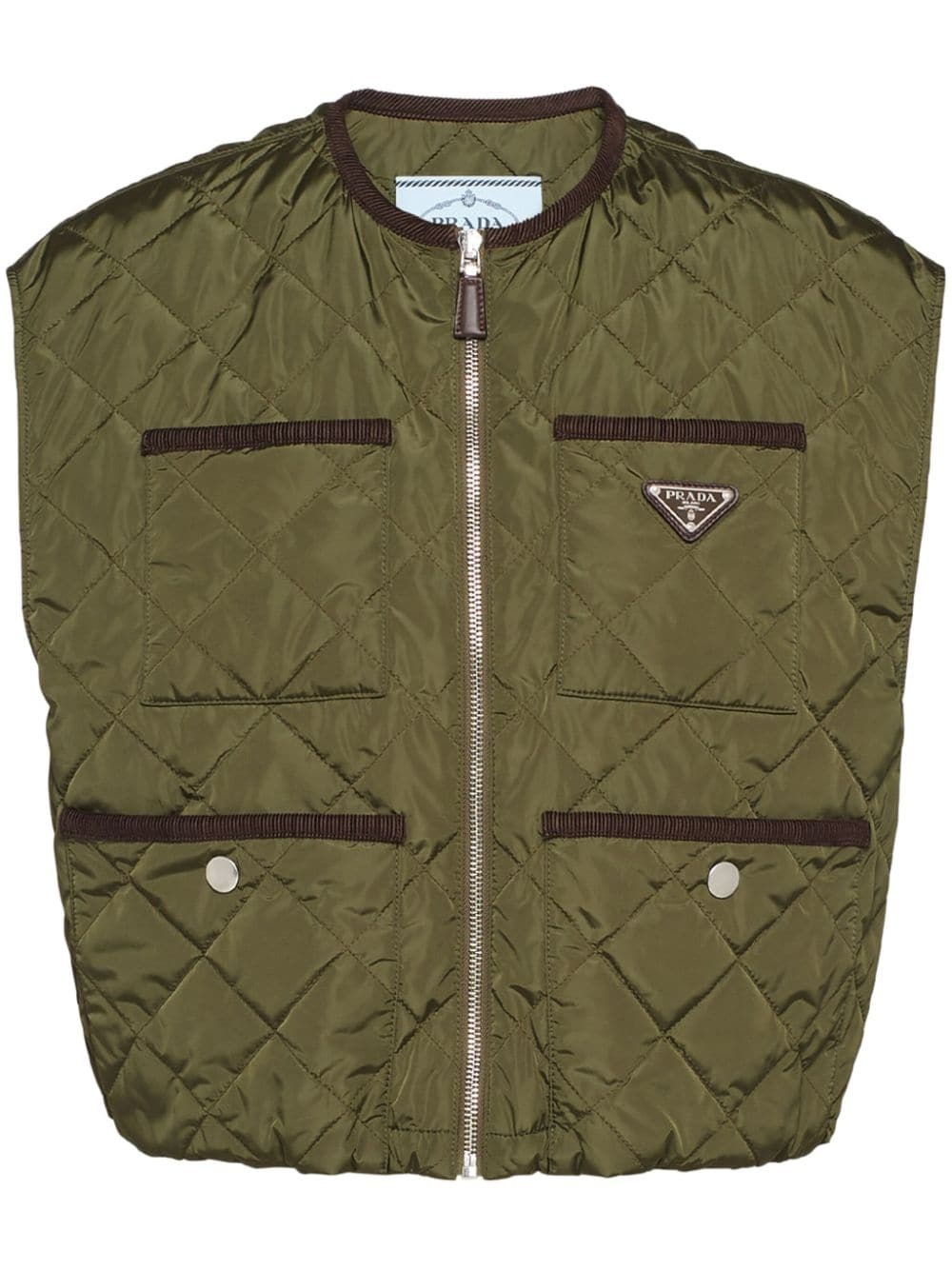 triangle-logo quilted gilet - 1