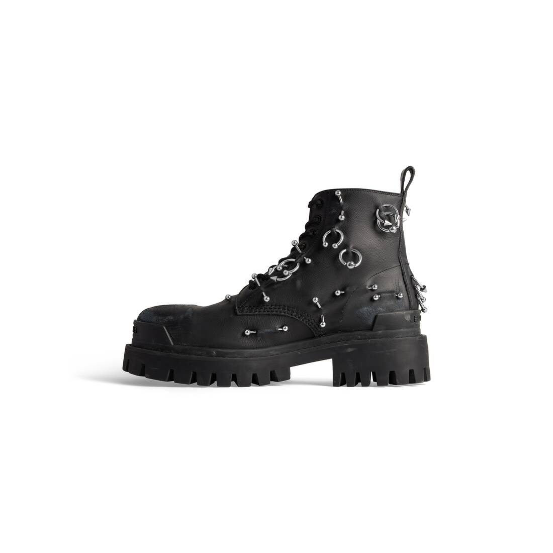 Men's Strike 20mm Boot With Piercings in Black - 4