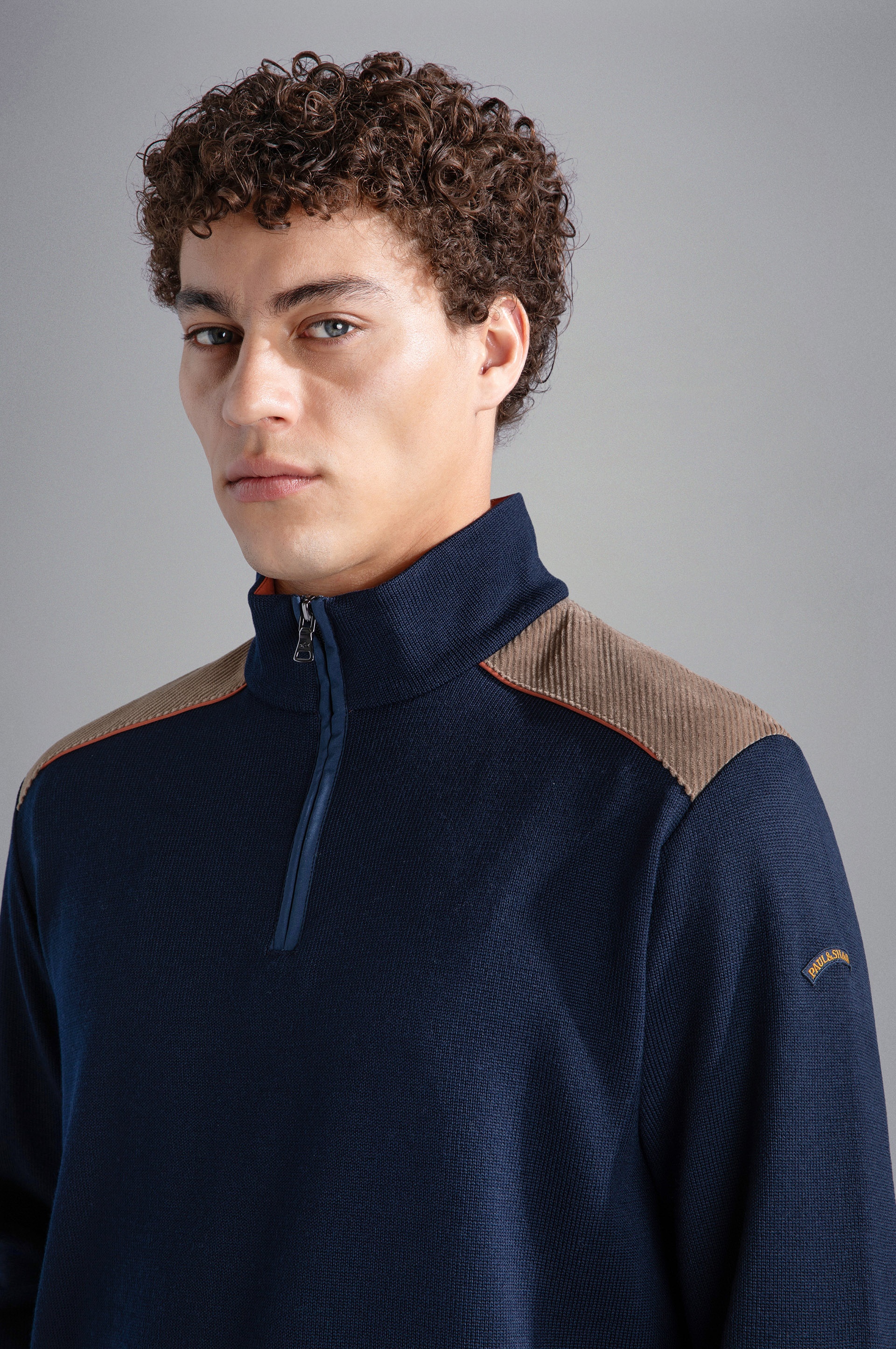 WOOL SWEATER WITH VELVET DETAILS - 4