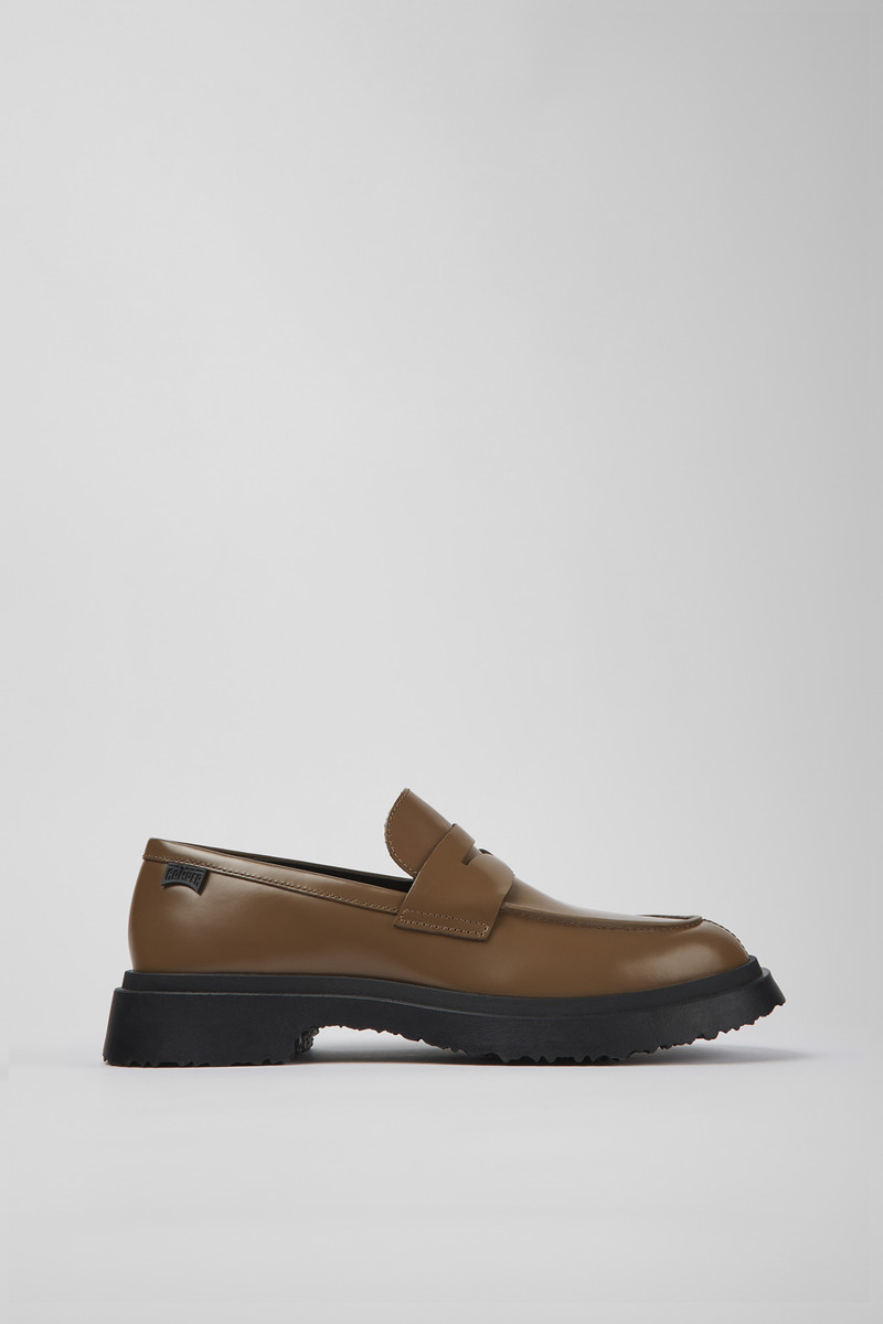 Brown leather loafers for men 1
