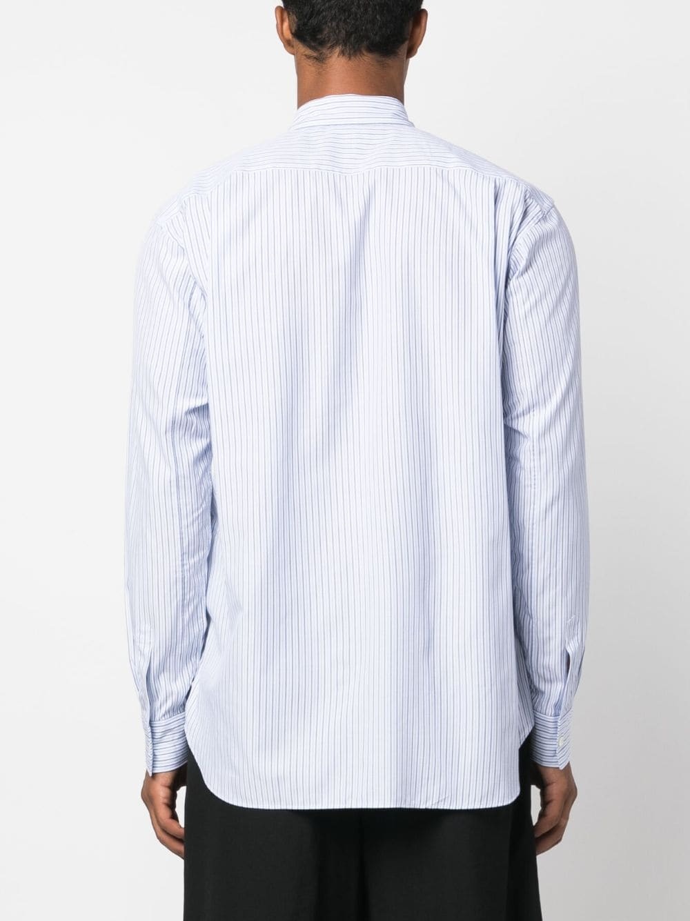 striped panelled long-sleeve shirt - 4