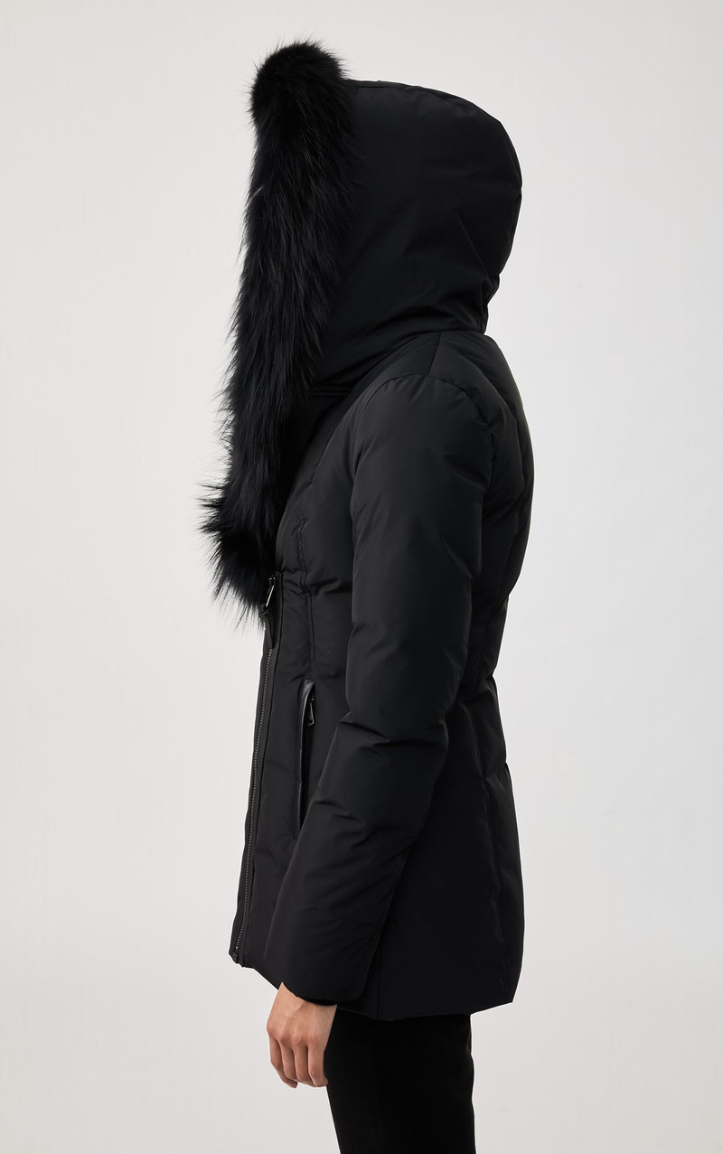ADALI down coat with signature silverfox fur collar 7