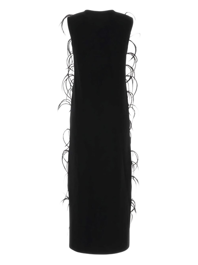 Jil Sander feather-embellishment maxi dress outlook