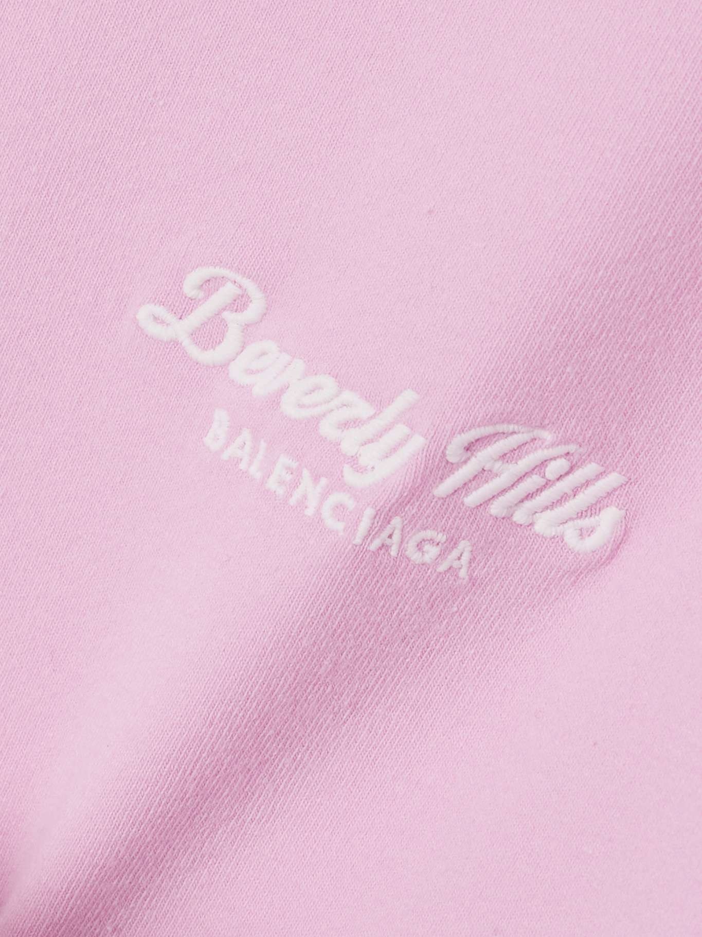 Embroidered stretch-cotton jersey T-shirt - 4