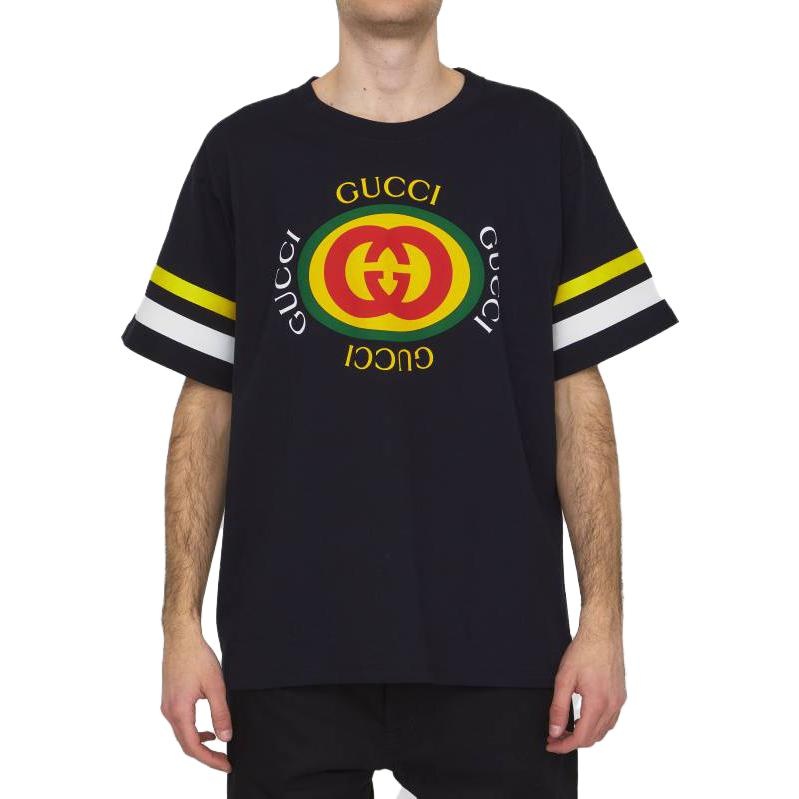 Gucci GG Logo Print Cotton T-Shirts 'Black' 616036-XJFFU-1152 - 3
