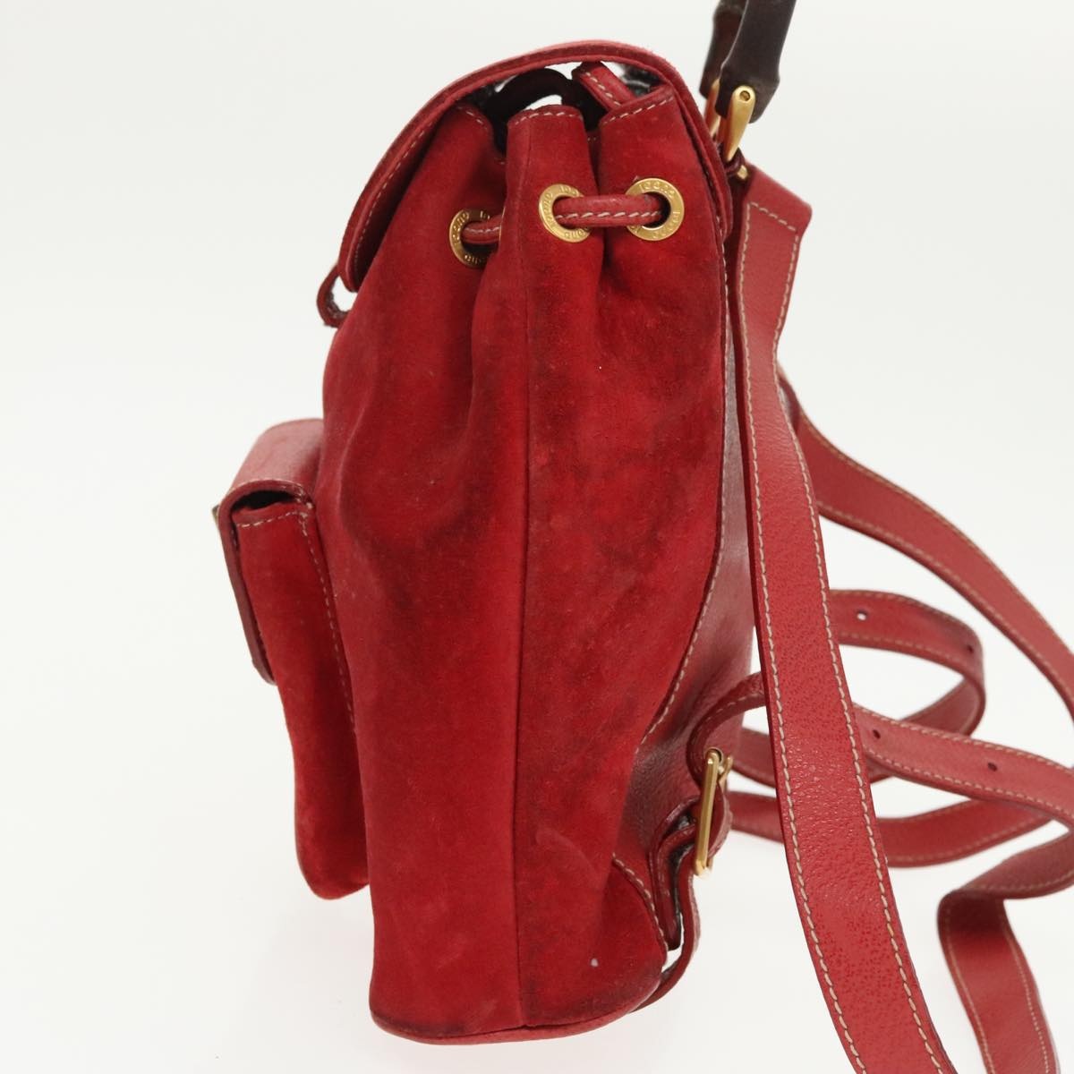 GUCCI Bamboo Backpack Suede Red Gold 003 58 003 58 - 4