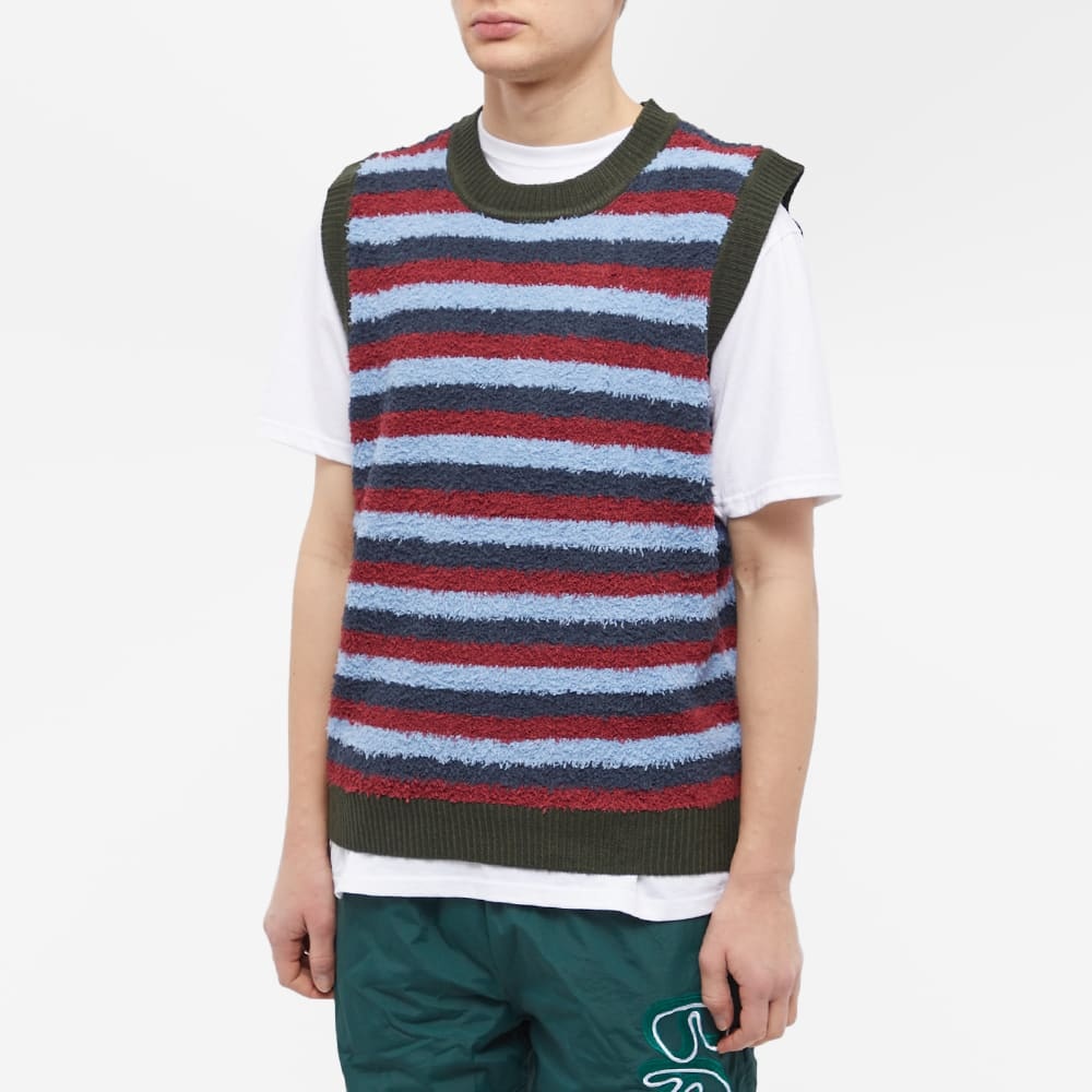Brain Dead Teddy Fur Striped Vest - 2