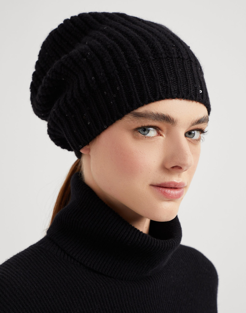 Cashmere and silk Diamond yarn beanie 3