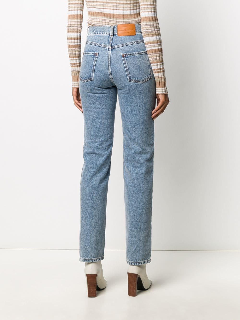 high-waist straight-fit jeans - 4