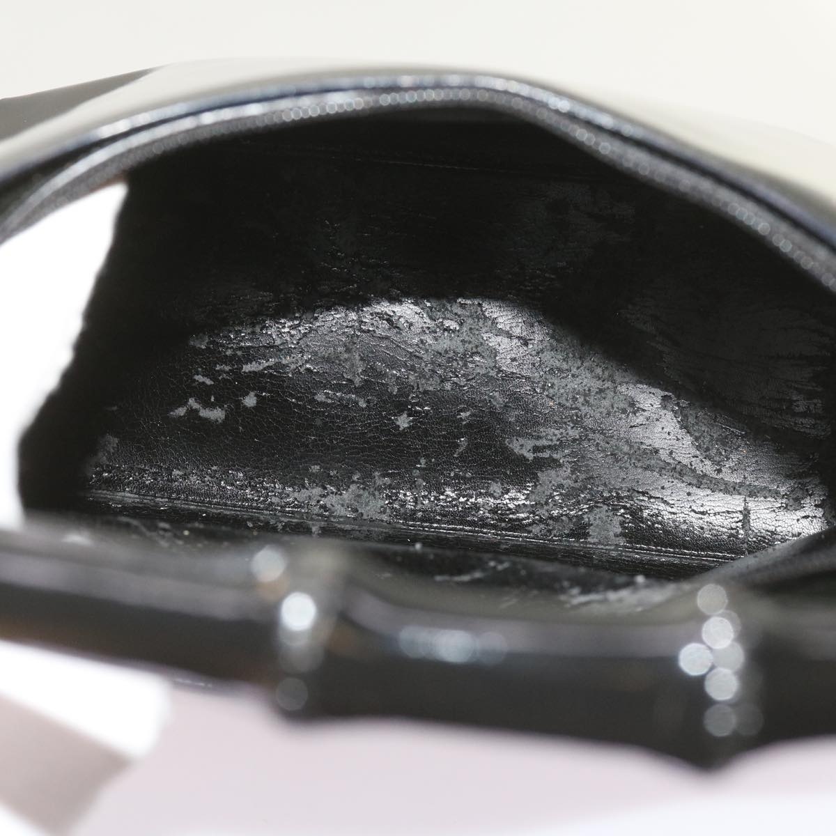 GUCCI Bamboo Hand Bag Leather Black - 16