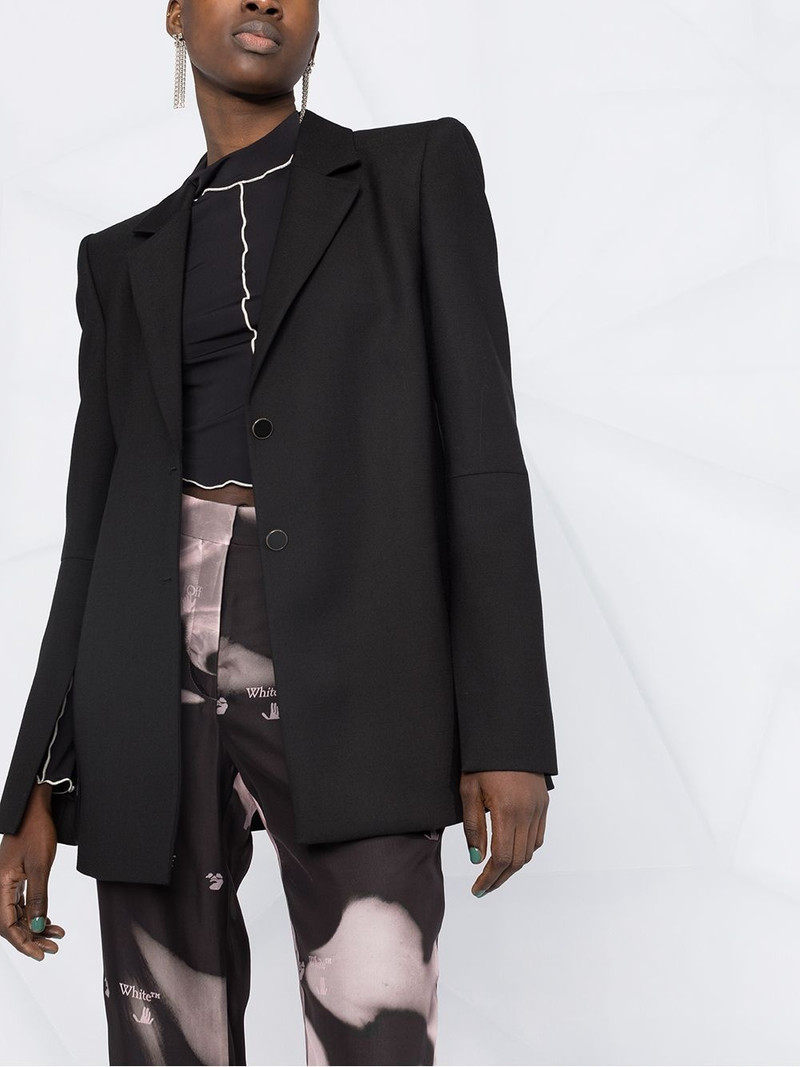 shoulder pads logo print blazer 5