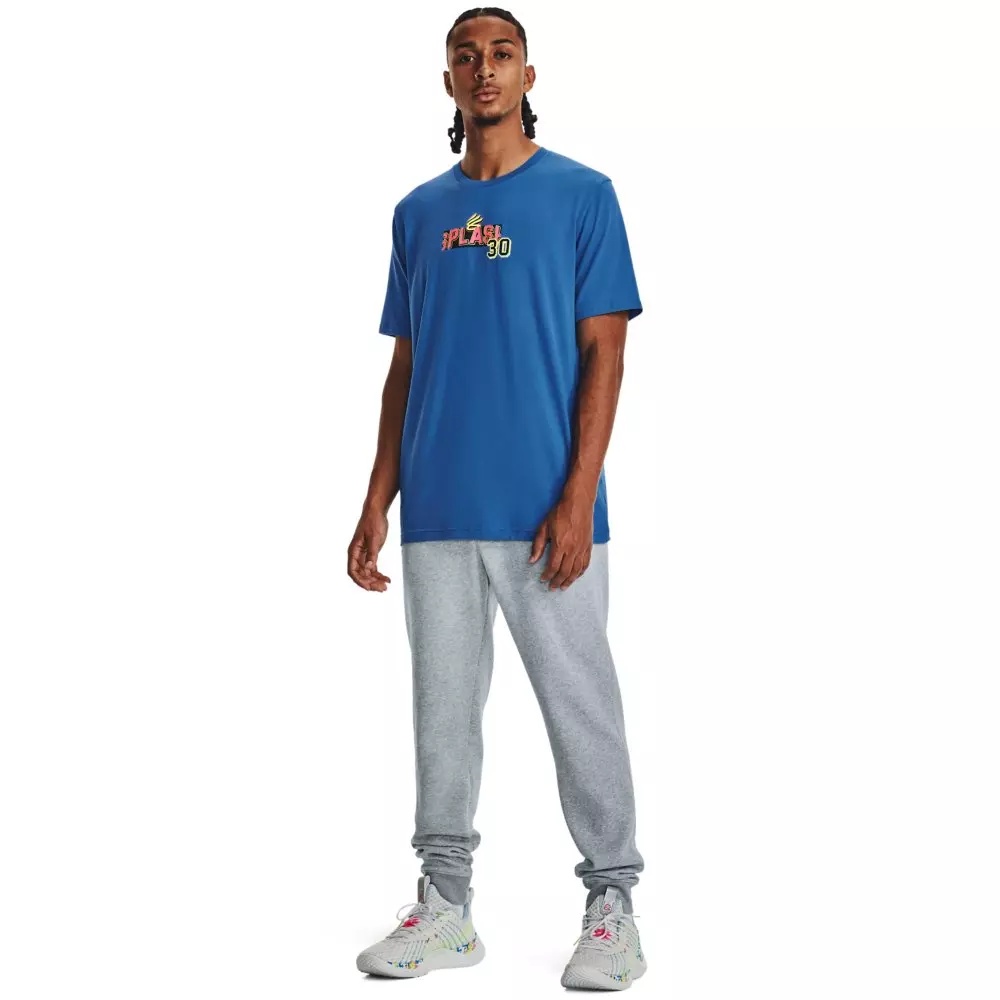 Men's Curry Splash Party Short-Sleeve T-Shirt-Blue/White - 7