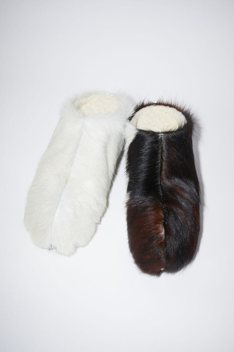 Studded fur mules - Multi brown 7