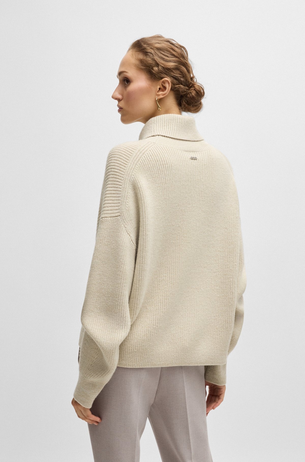 RIBBED ROLLNECK SWEATER IN WOOL - 4