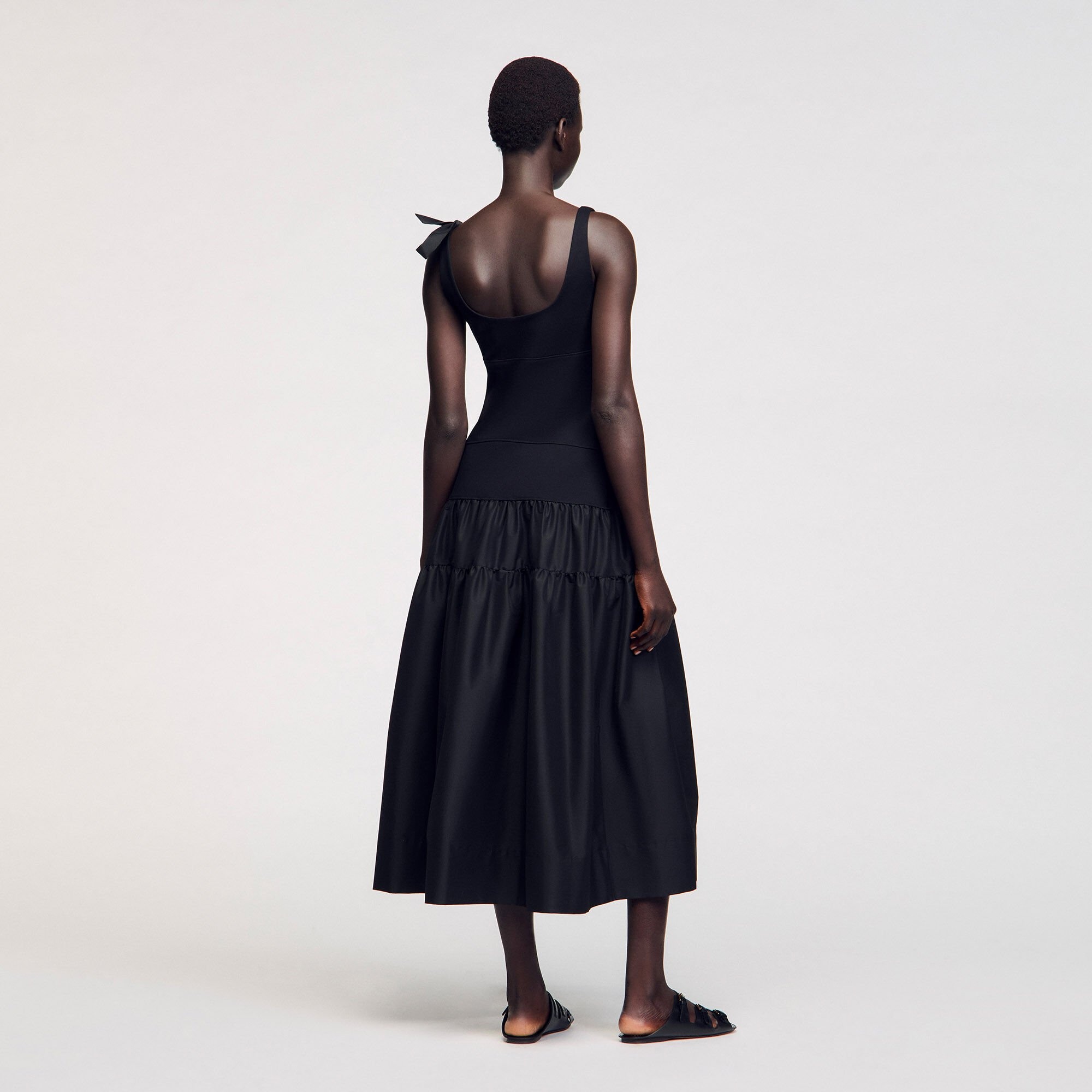 MAXI DUAL-MATERIAL DRESS - 5