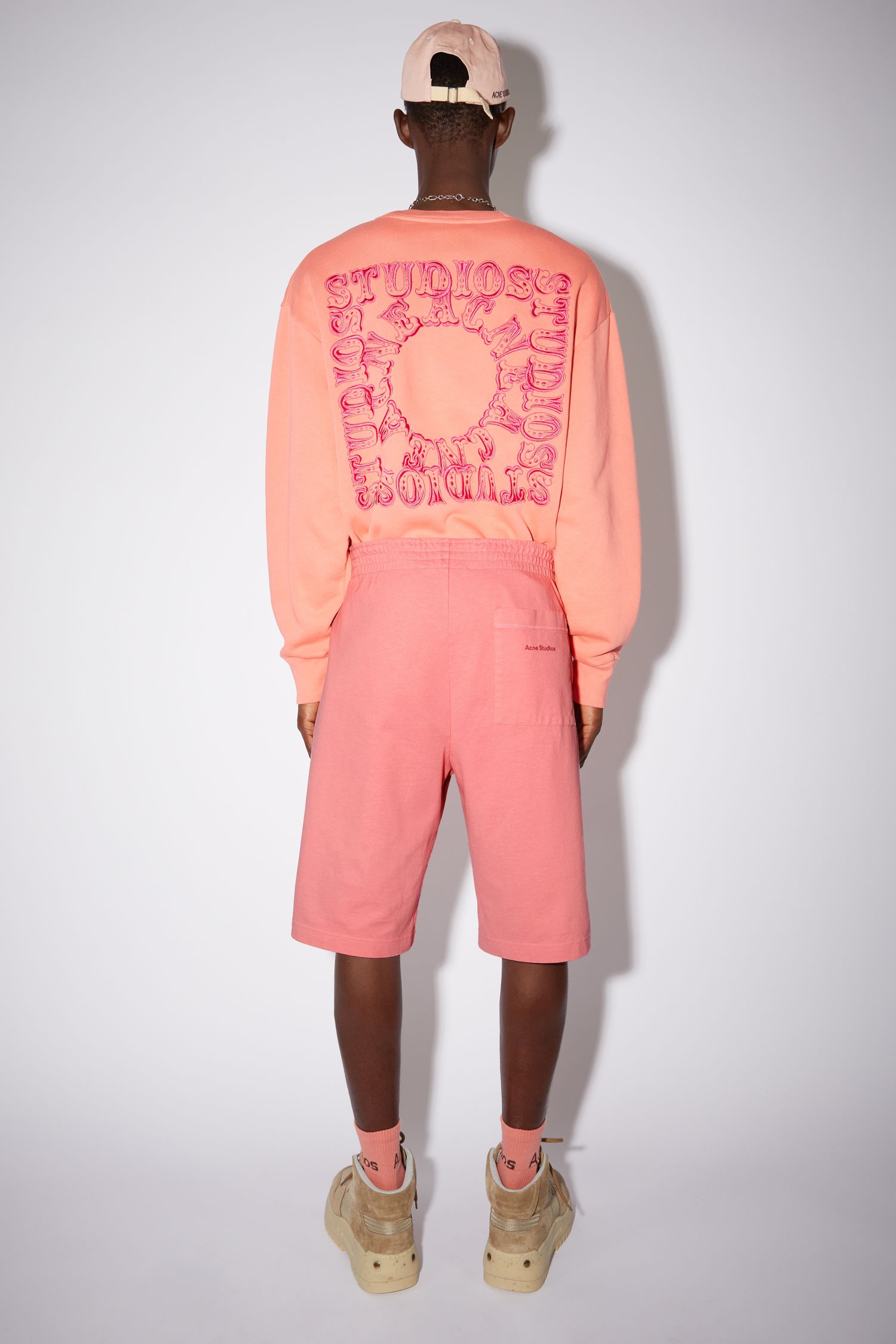 Cotton sweat shorts - Pink - 3