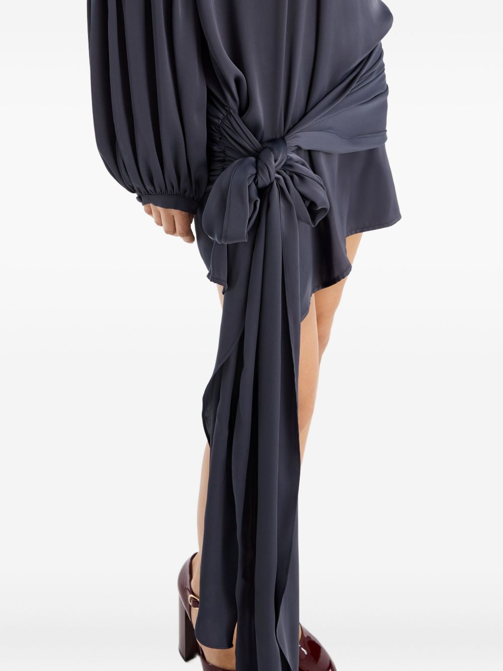 satin tie mini dress - 4