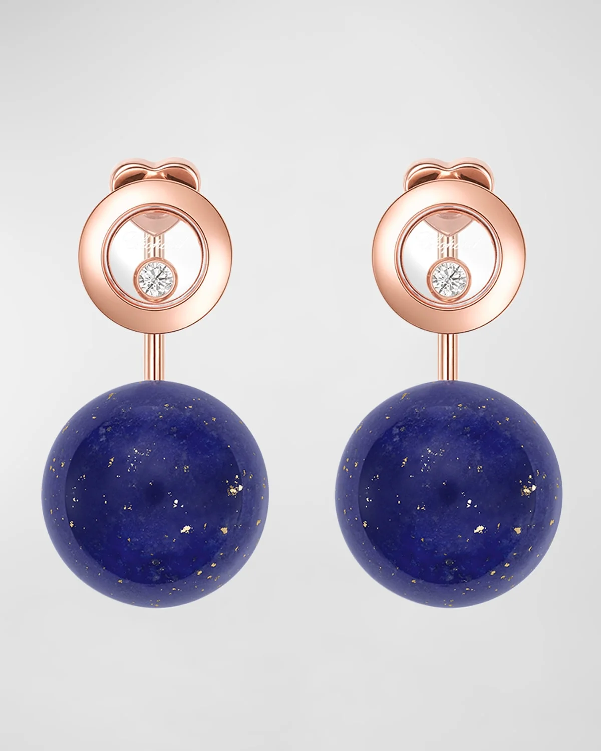 Happy Diamonds Planet 18K Rose Gold and Lapis Lazuli Earrings - 1