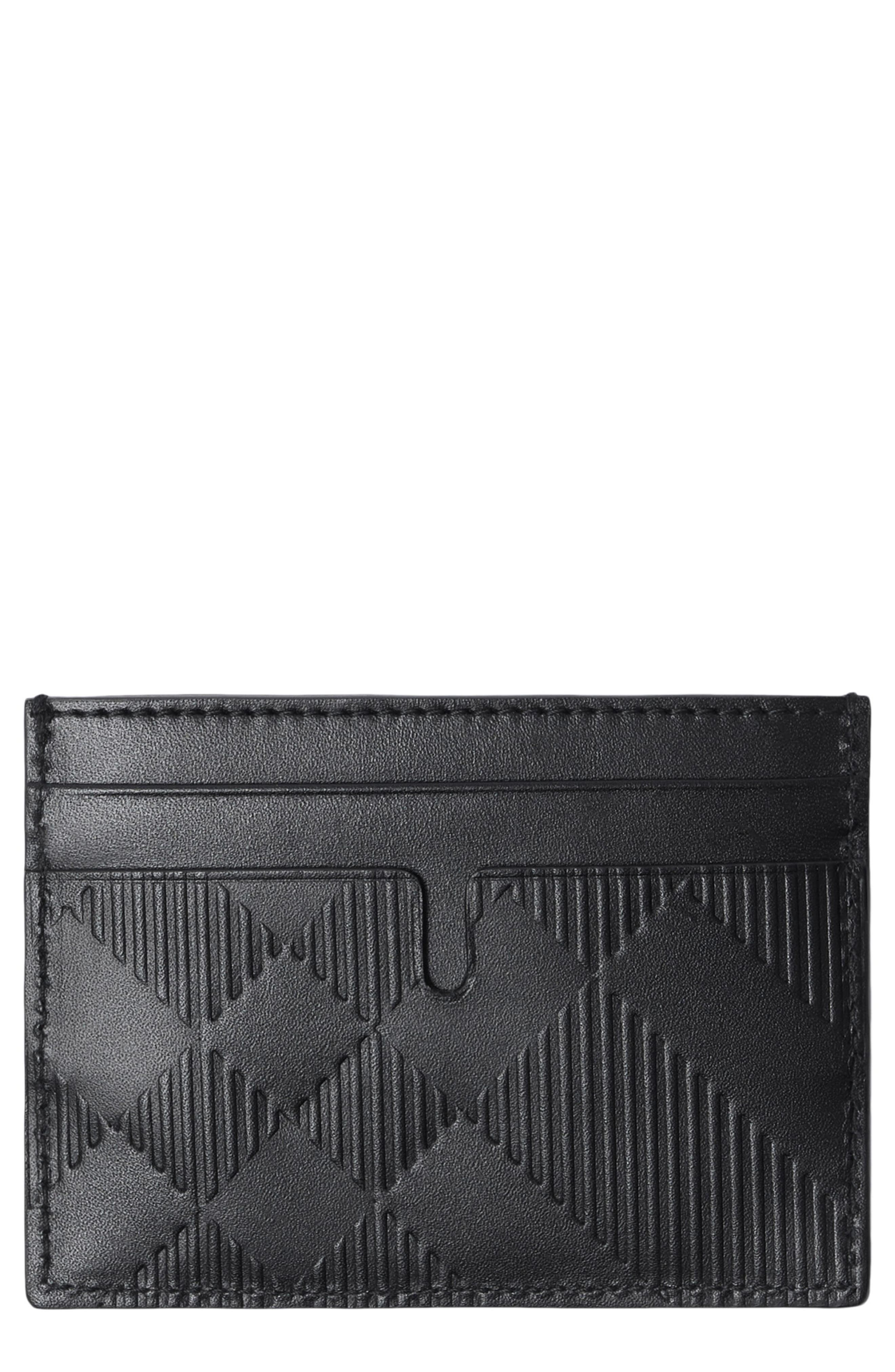 Sandon Check Embossed Leather Card Case - 1