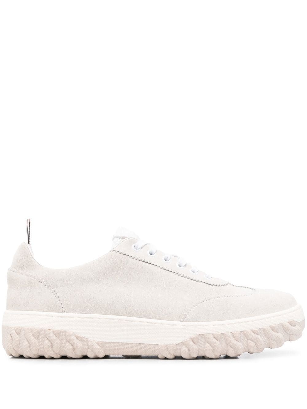 grosgrain-loop trim lace-up sneakers - 1