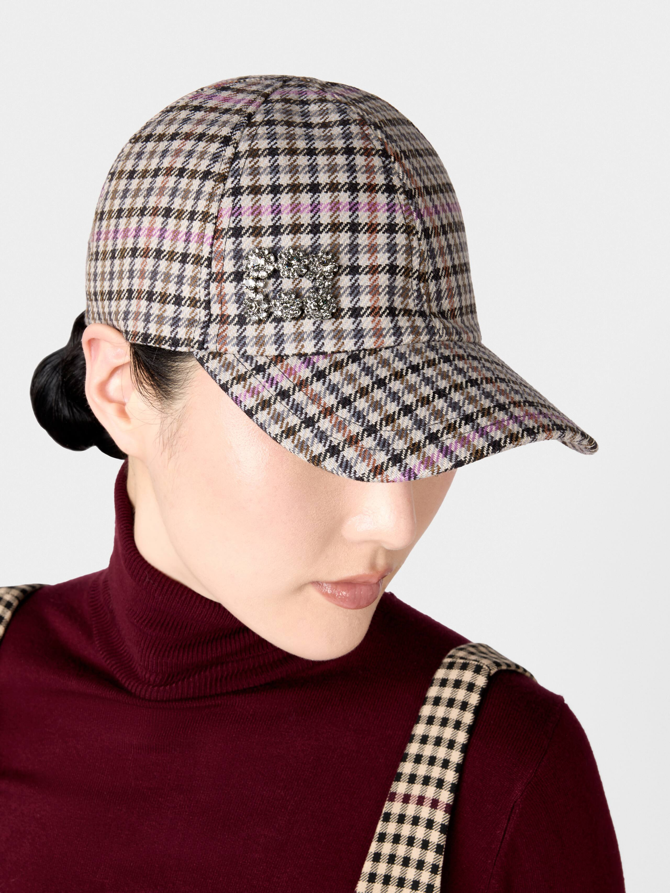 Efflorescence Baseball Cap in checks fabric - 6