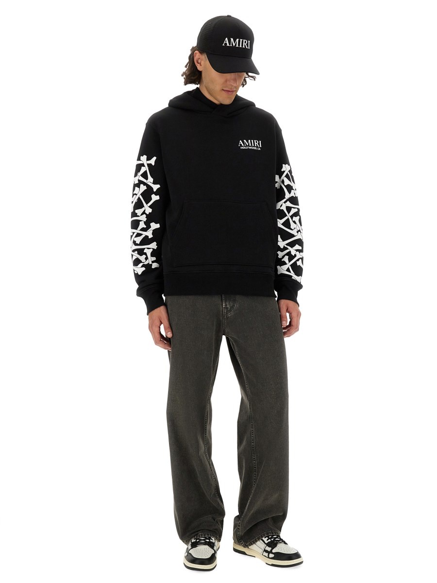 STACKED BONES PRINT HOODIE - 2