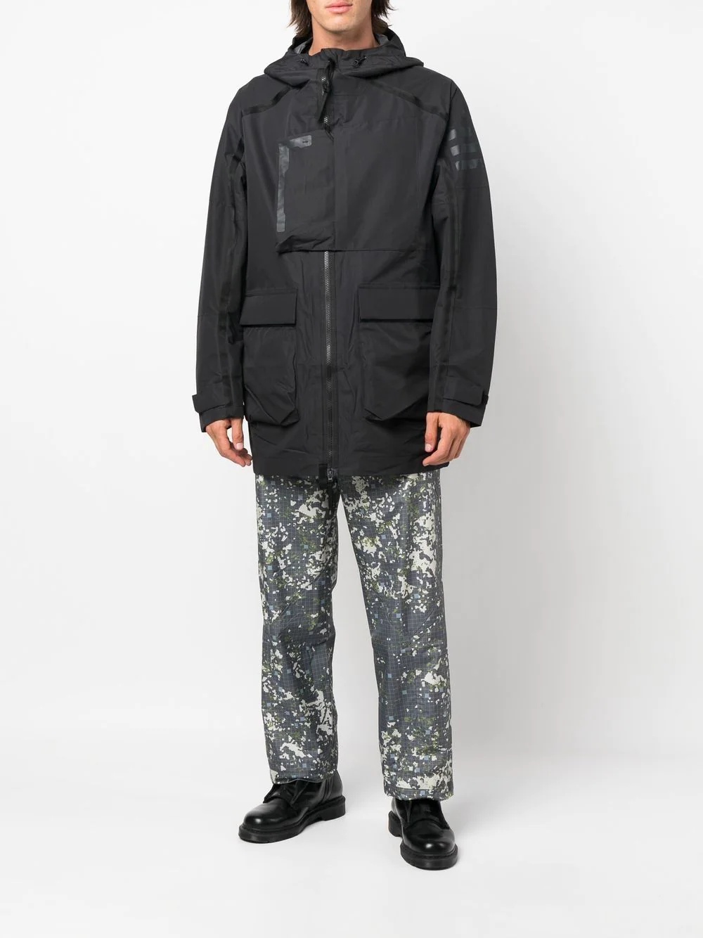 logo-print hooded rain coat - 2