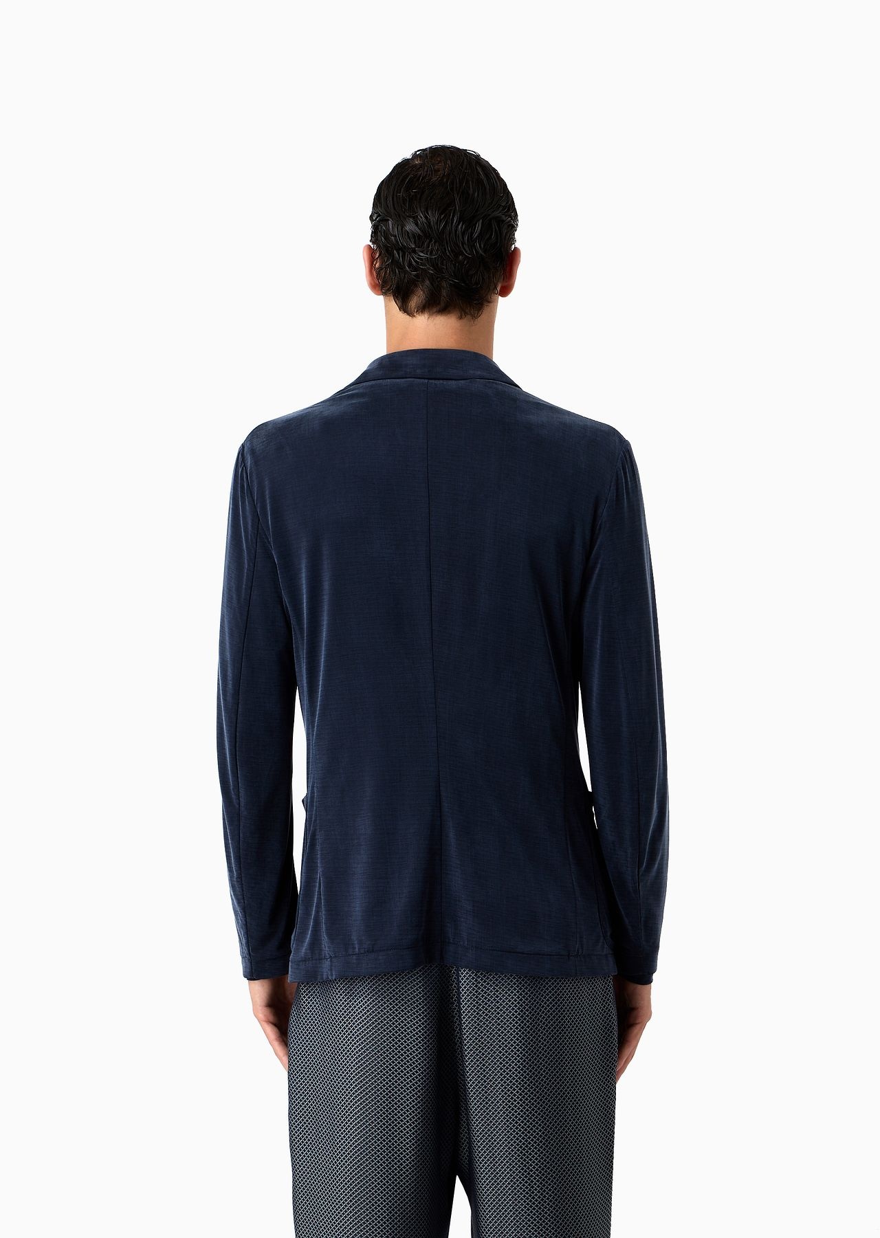 Single-breasted jacket in stretch cupro jersey - 3