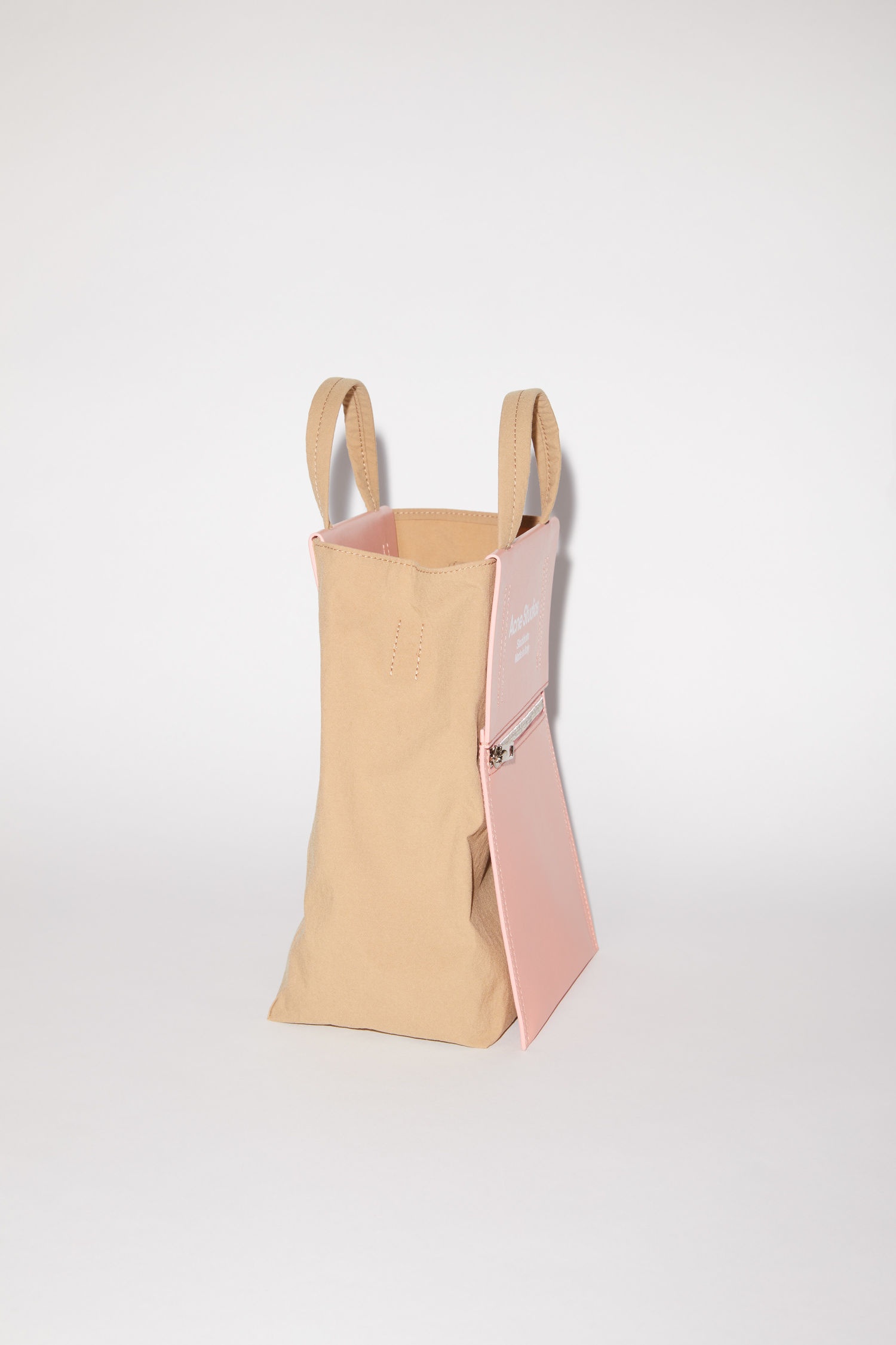 Papery nylon tote bag - Brown/pink - 2