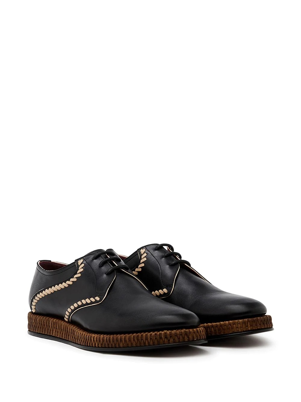 stitched accent derby shoes - 2