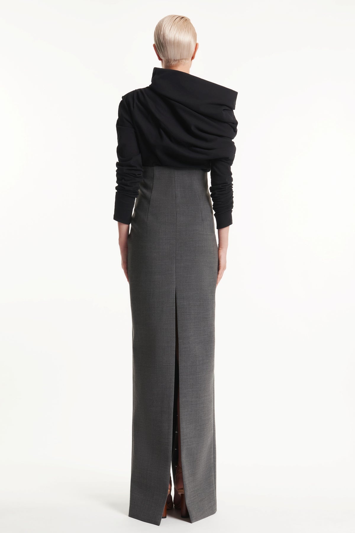 MAXI PENCIL SKIRT GREY - 4